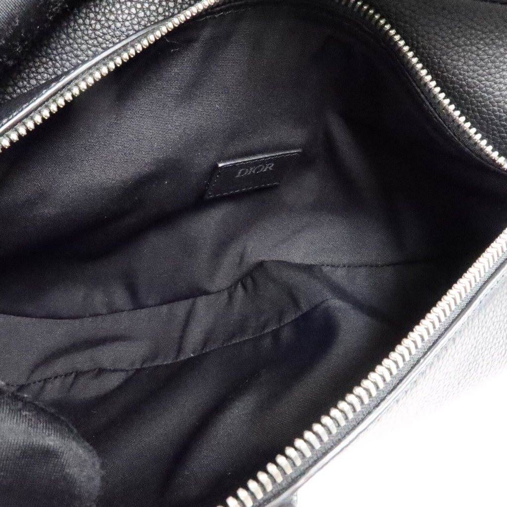 DIOR Christian Dior Cd Saddle Bag Shoulder Bag Calfskin Leather Black image 5