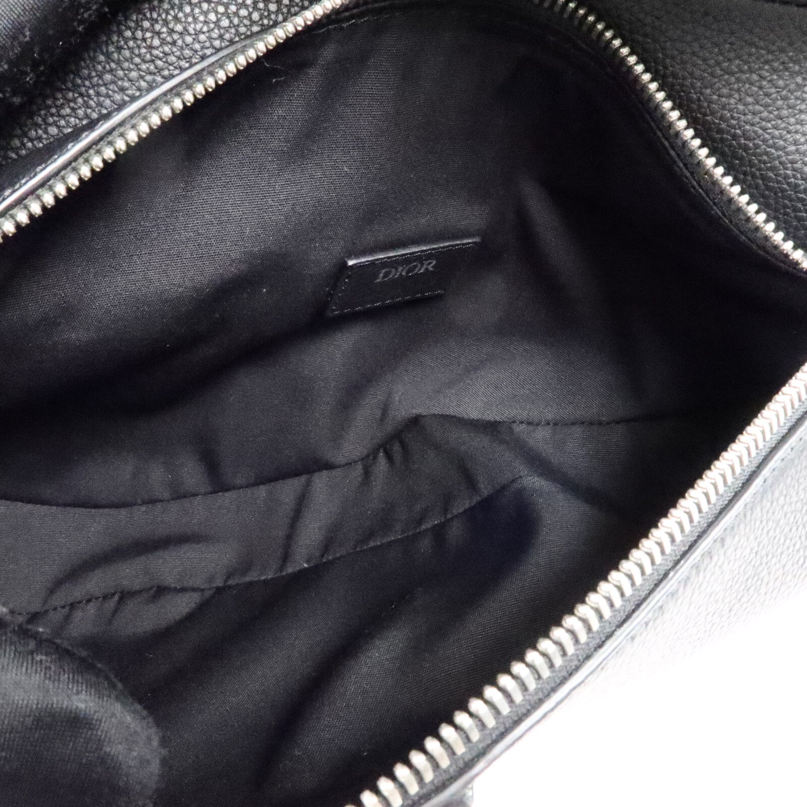 DIOR Christian Dior Cd Saddle Bag Shoulder Bag Calfskin Leather Black image 5
