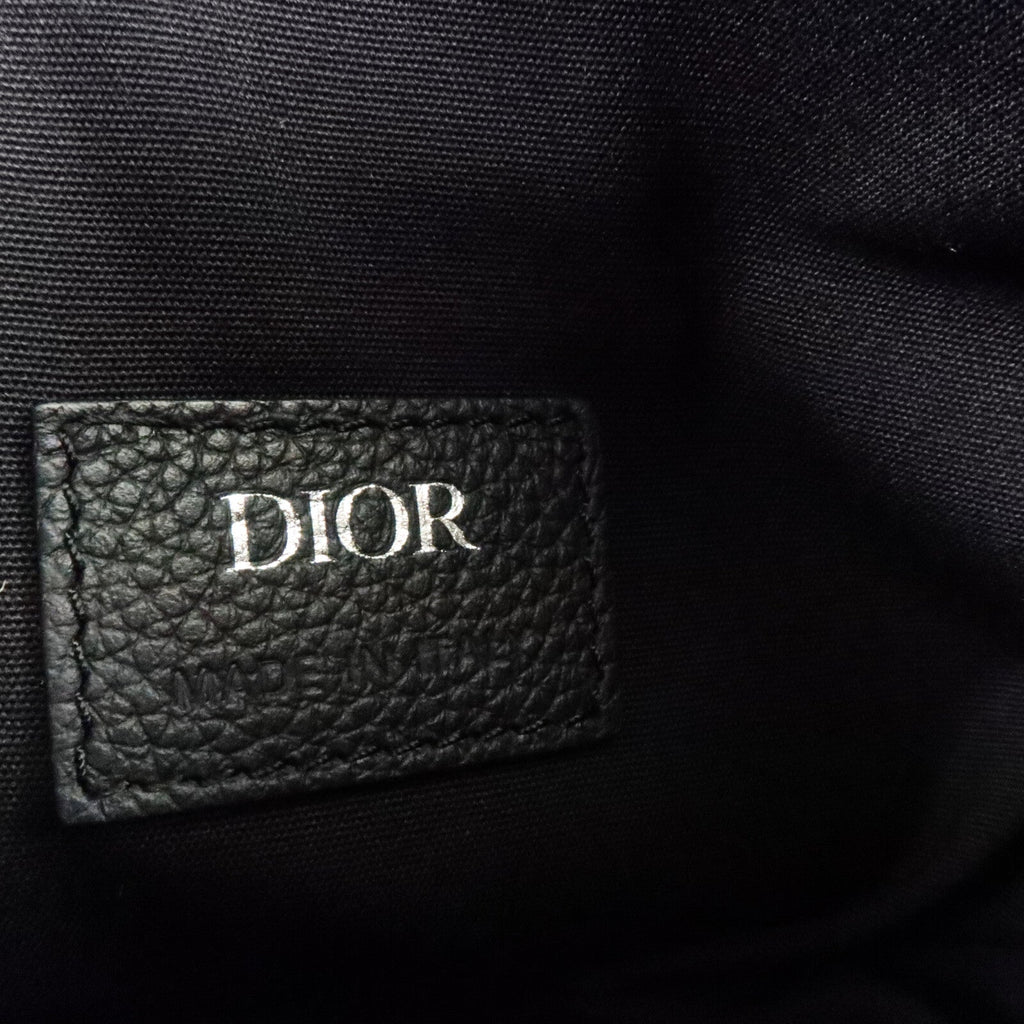 DIOR Christian Dior Cd Saddle Bag Shoulder Bag Calfskin Leather Black image 6