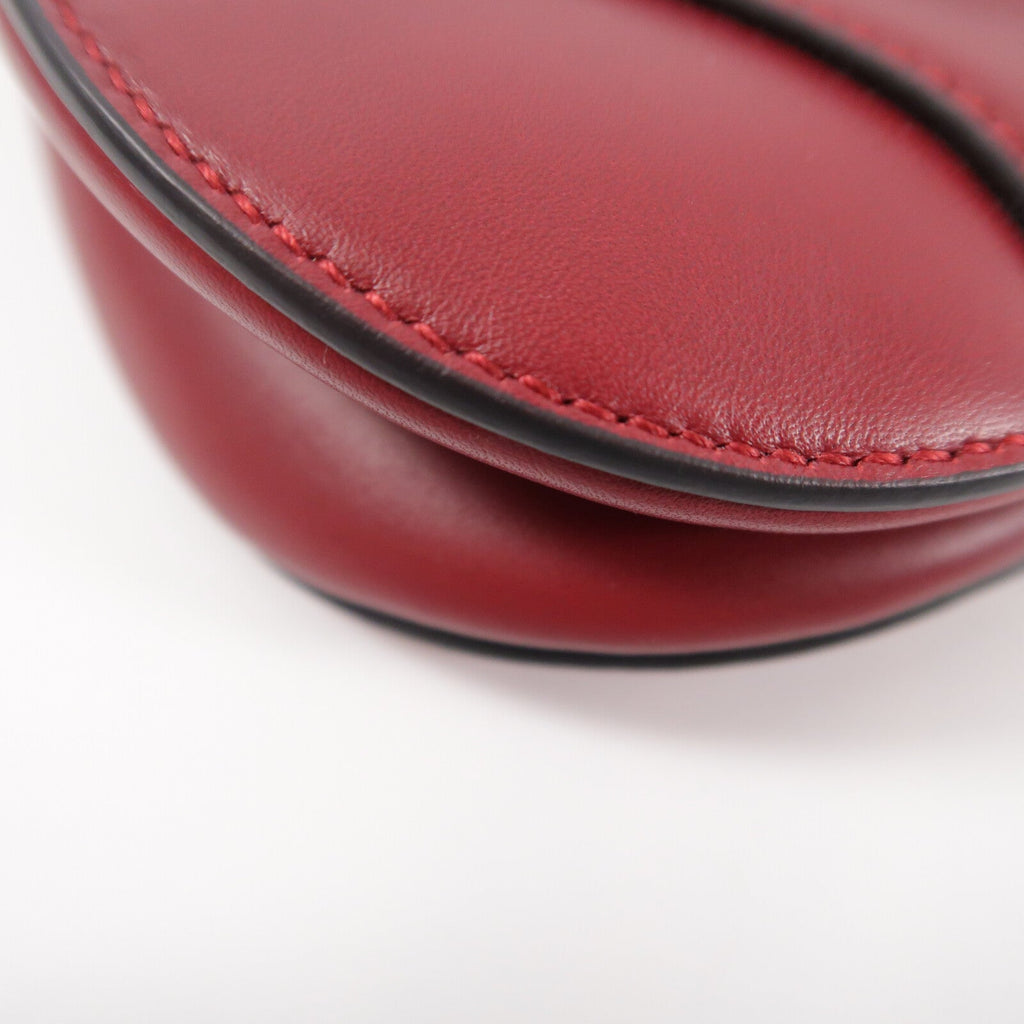 DIOR Christian Dior Cd Ghw Mini Saddle Shoulder Bag Calfskin Leather Red image 12
