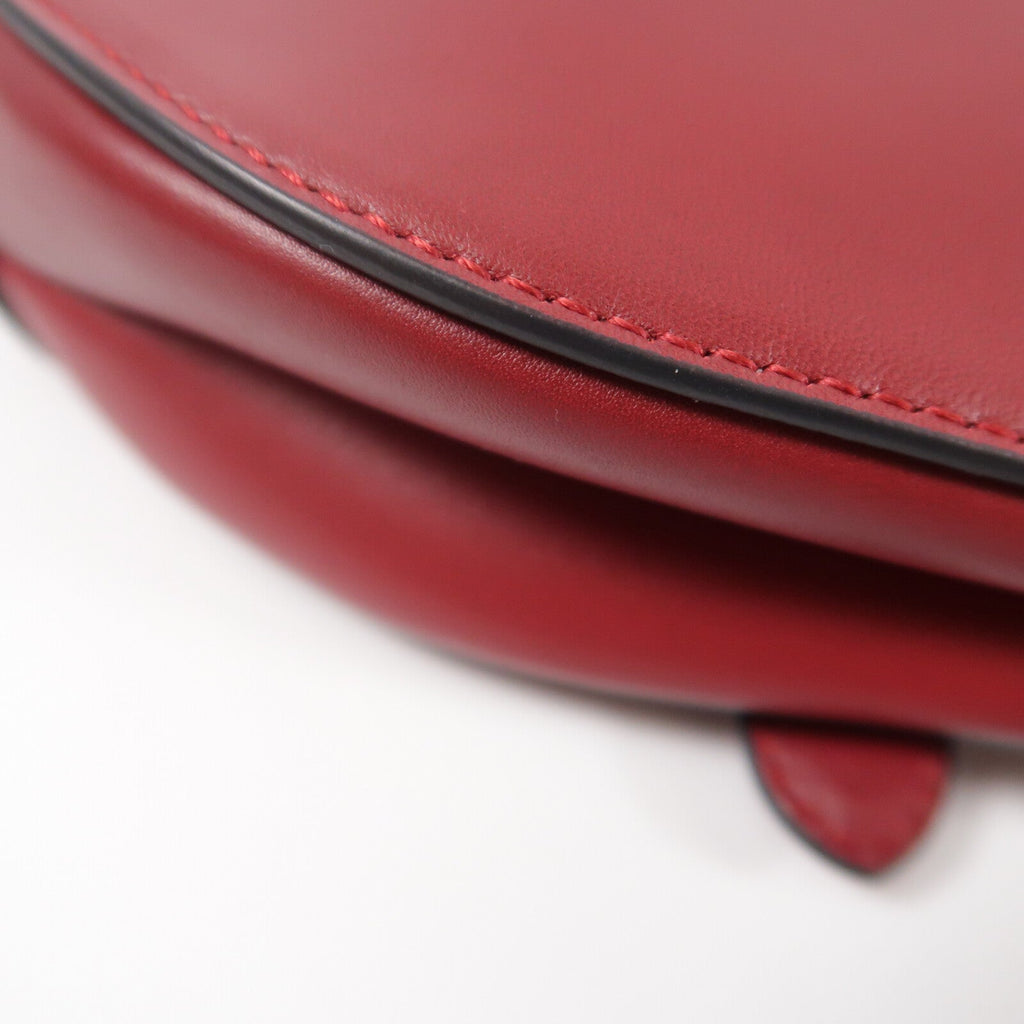 DIOR Christian Dior Cd Ghw Mini Saddle Shoulder Bag Calfskin Leather Red image 14