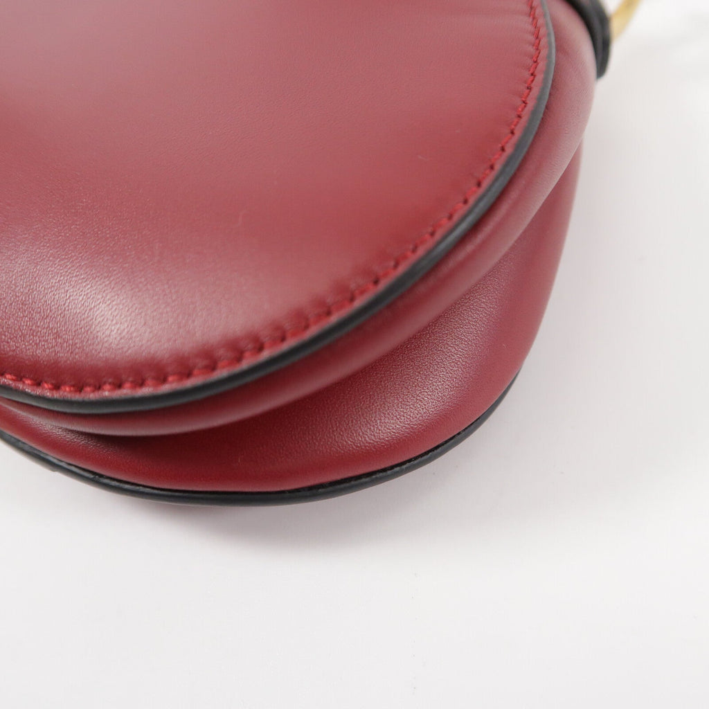 DIOR Christian Dior Cd Ghw Mini Saddle Shoulder Bag Calfskin Leather Red image 15