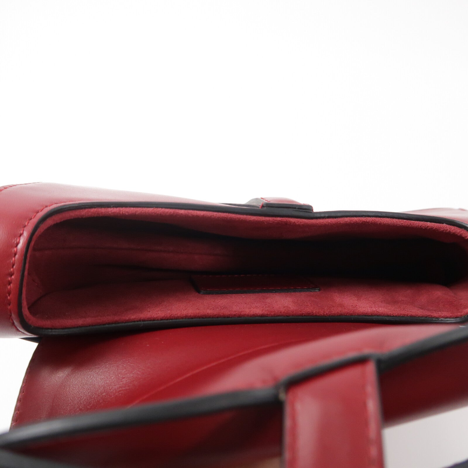 DIOR Christian Dior Cd Ghw Mini Saddle Shoulder Bag Calfskin Leather Red image 5
