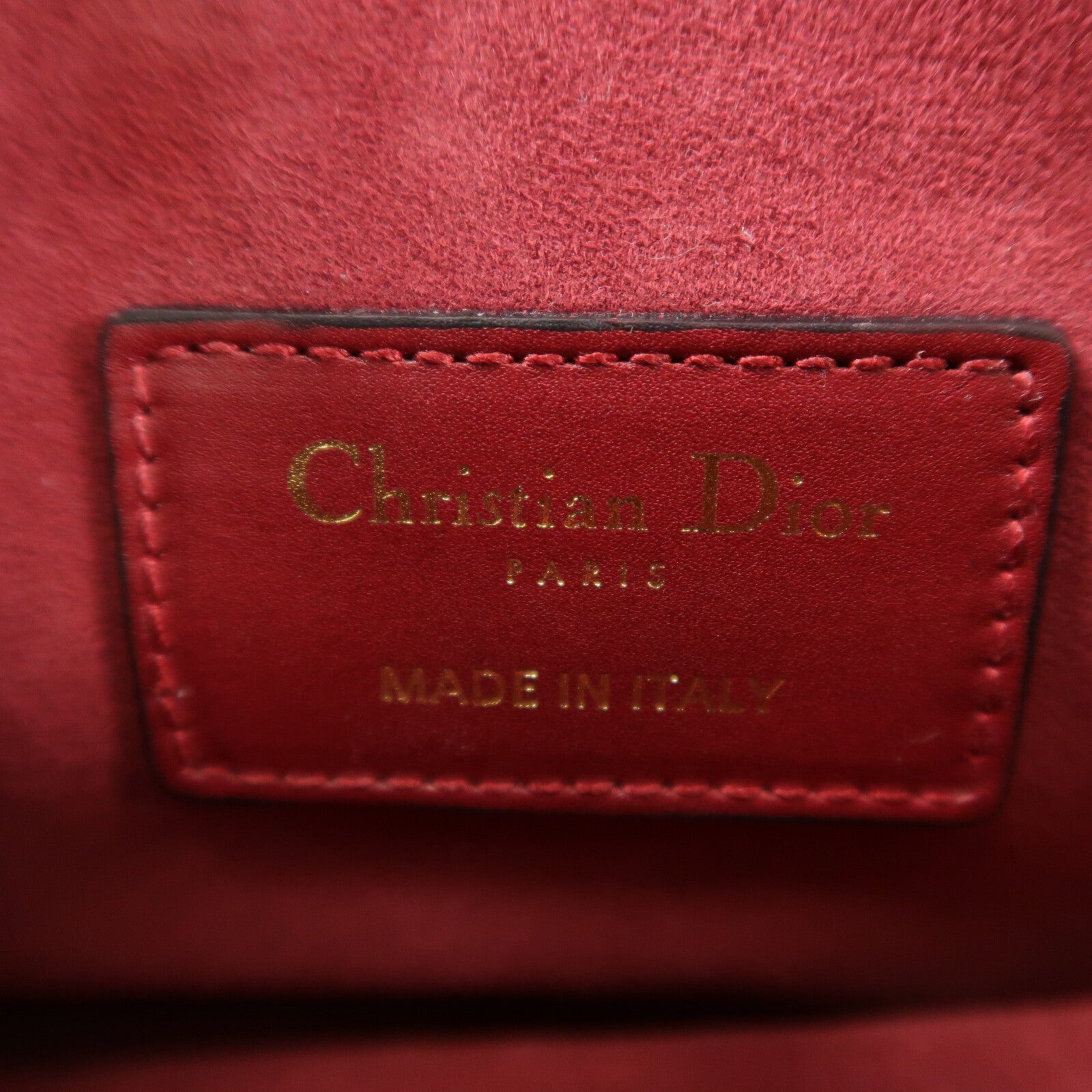 DIOR Christian Dior Cd Ghw Mini Saddle Shoulder Bag Calfskin Leather Red image 6