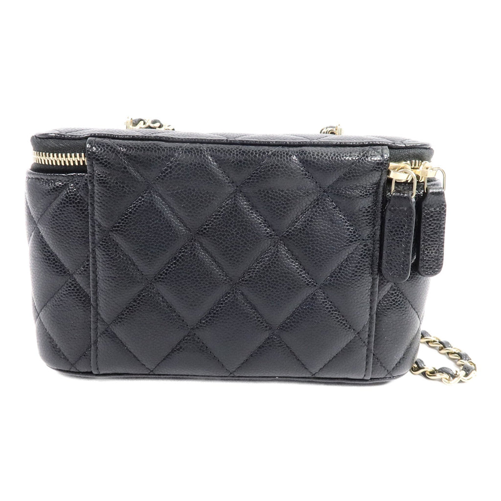 CHANEL Chanel Cc Ghw Vanity Case Chain Shoulder Bag Ap1341 Calfskin Leather Black image 2