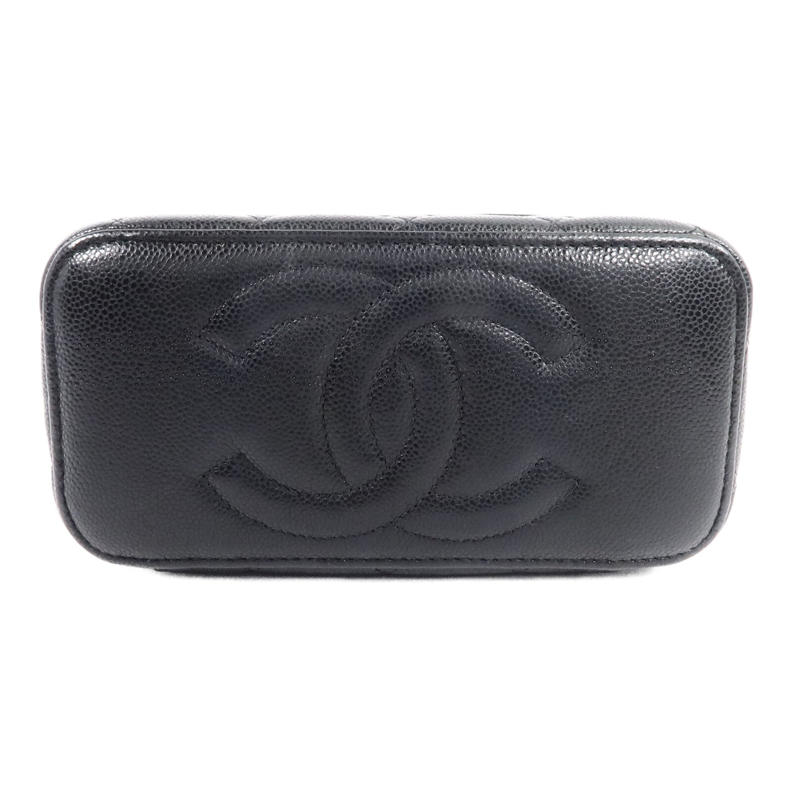 CHANEL Chanel Cc Ghw Vanity Case Chain Shoulder Bag Ap1341 Calfskin Leather Black image 4