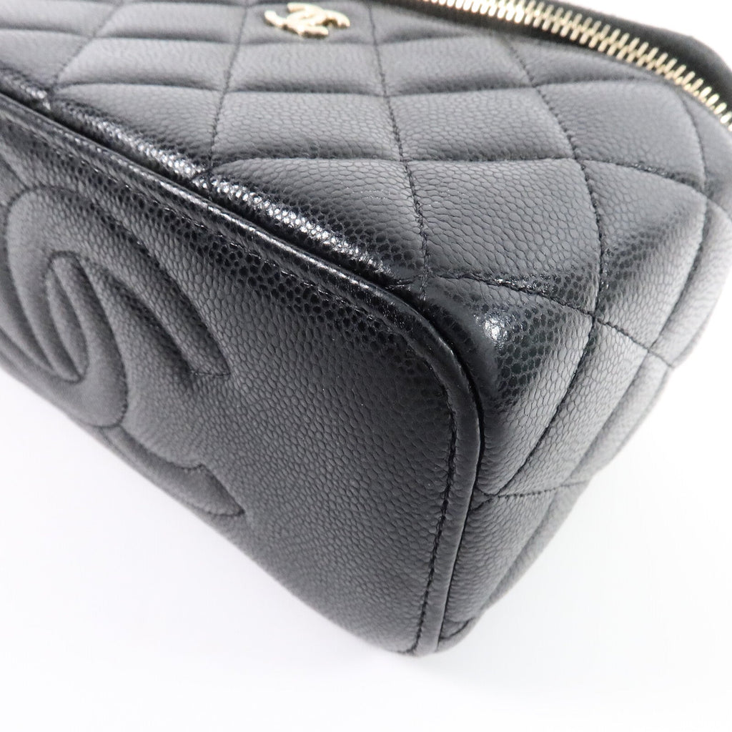 CHANEL Chanel Cc Ghw Vanity Case Chain Shoulder Bag Ap1341 Calfskin Leather Black image 11