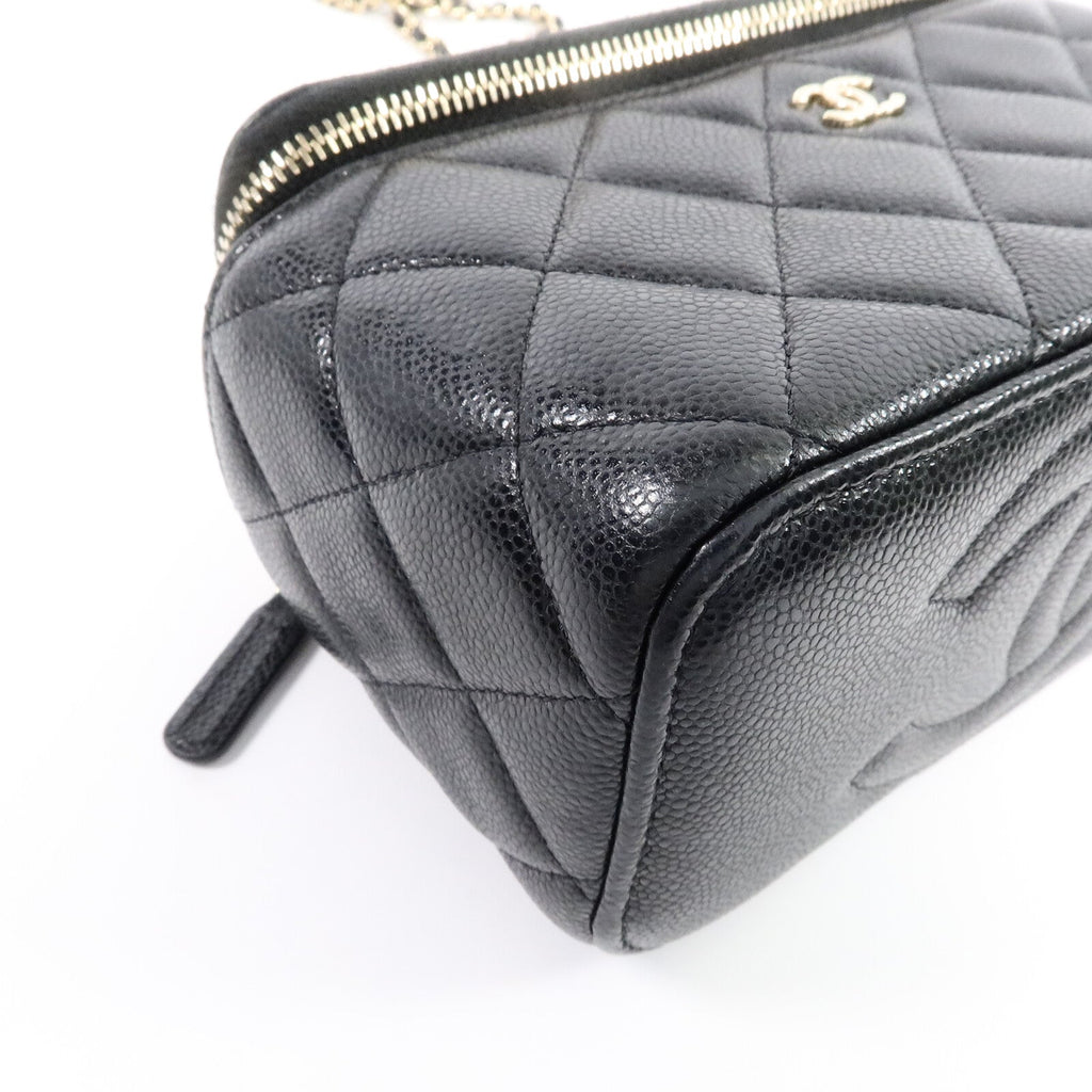 CHANEL Chanel Cc Ghw Vanity Case Chain Shoulder Bag Ap1341 Calfskin Leather Black image 12