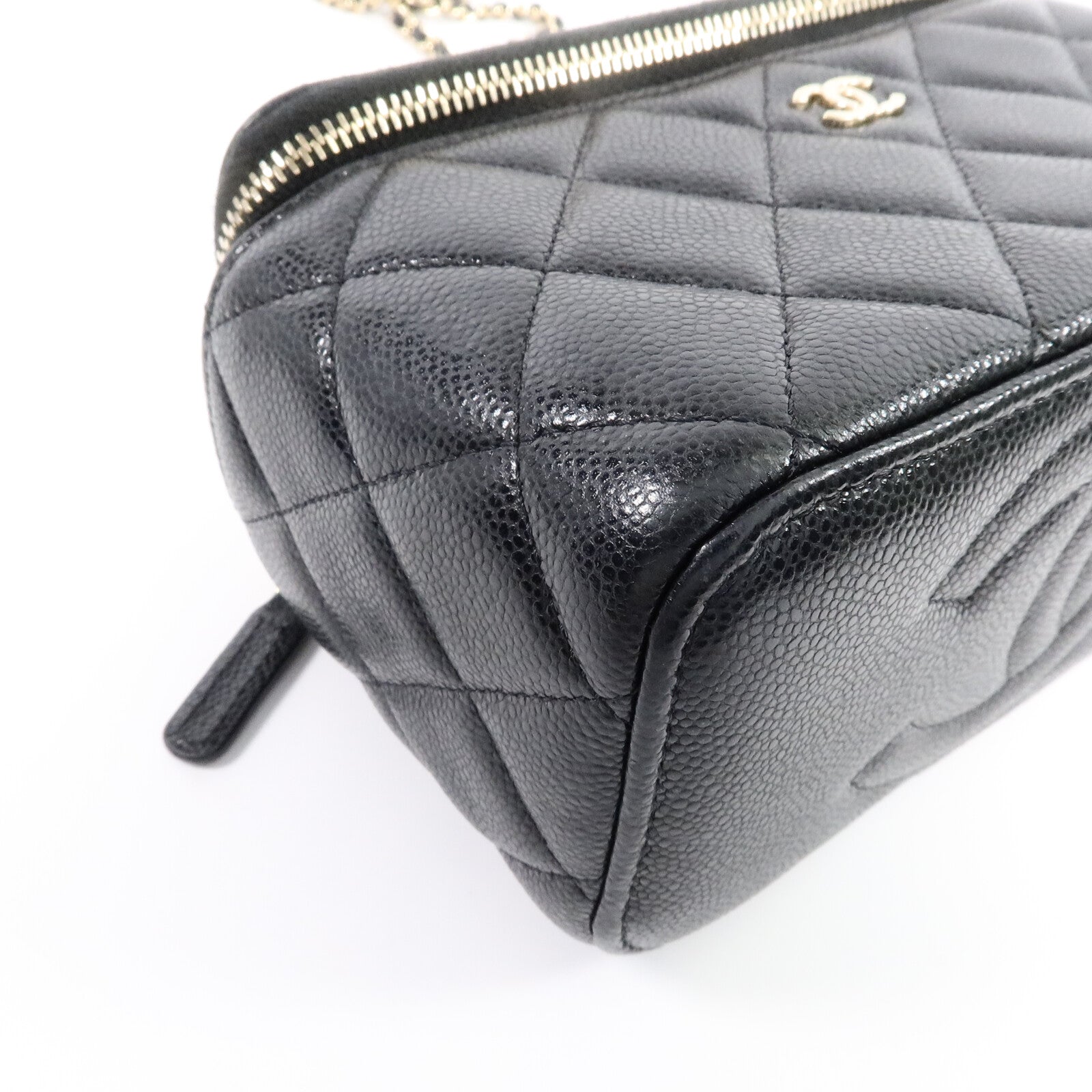CHANEL Chanel Cc Ghw Vanity Case Chain Shoulder Bag Ap1341 Calfskin Leather Black image 12