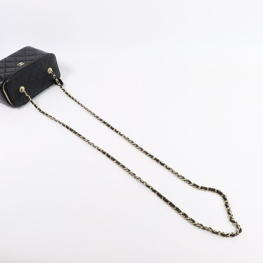 CHANEL Chanel Cc Ghw Vanity Case Chain Shoulder Bag Ap1341 Calfskin Leather Black image 9
