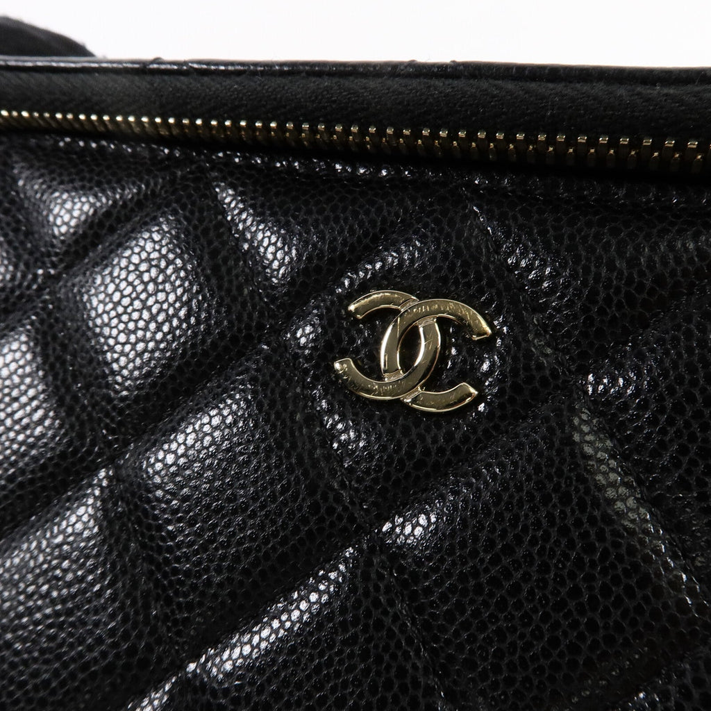 CHANEL Chanel Cc Ghw Vanity Case Chain Shoulder Bag Ap1341 Calfskin Leather Black image 7