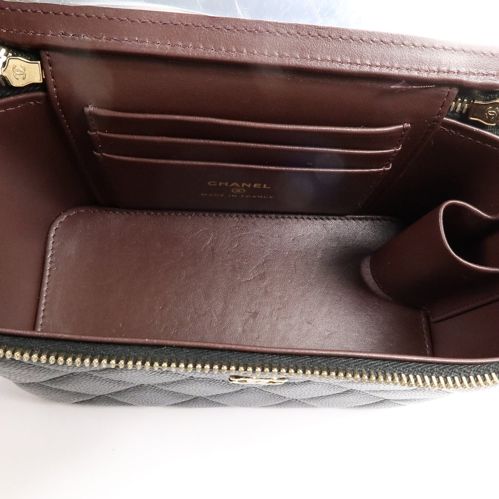 CHANEL Chanel Cc Ghw Vanity Case Chain Shoulder Bag Ap1341 Calfskin Leather Black image 5