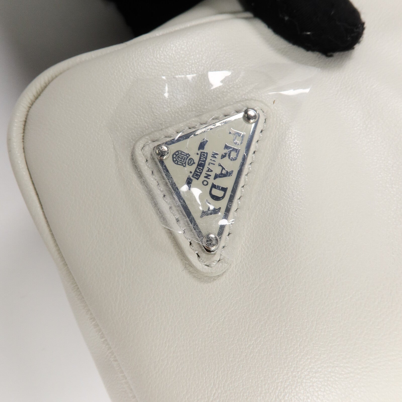 PRADA Prada Shw Triangle 2 Way Shoulder Bag Calfskin Leather White image 7