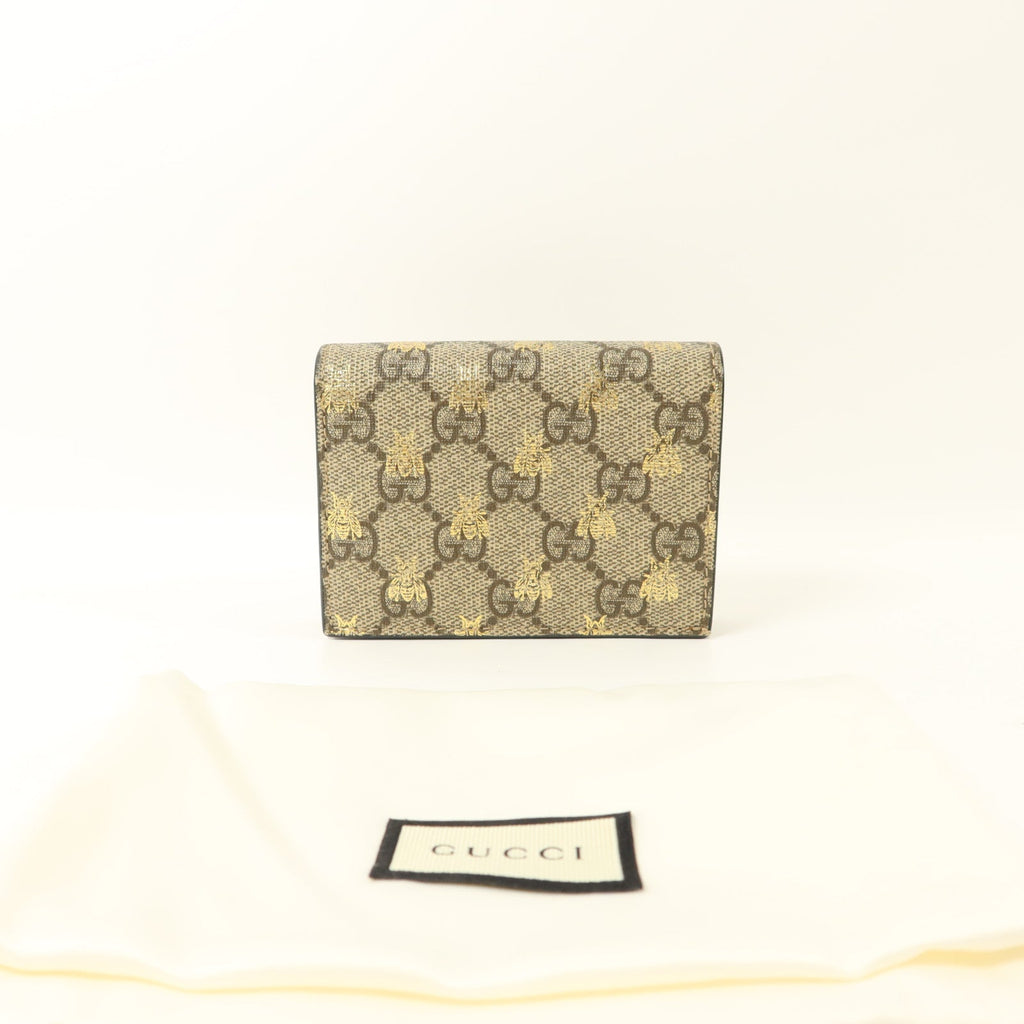 GUCCI Gucci Gg Ghw Gg Supreme Bees Folded Wallet Coated Canvas/Calfskin Leather Beige image 10