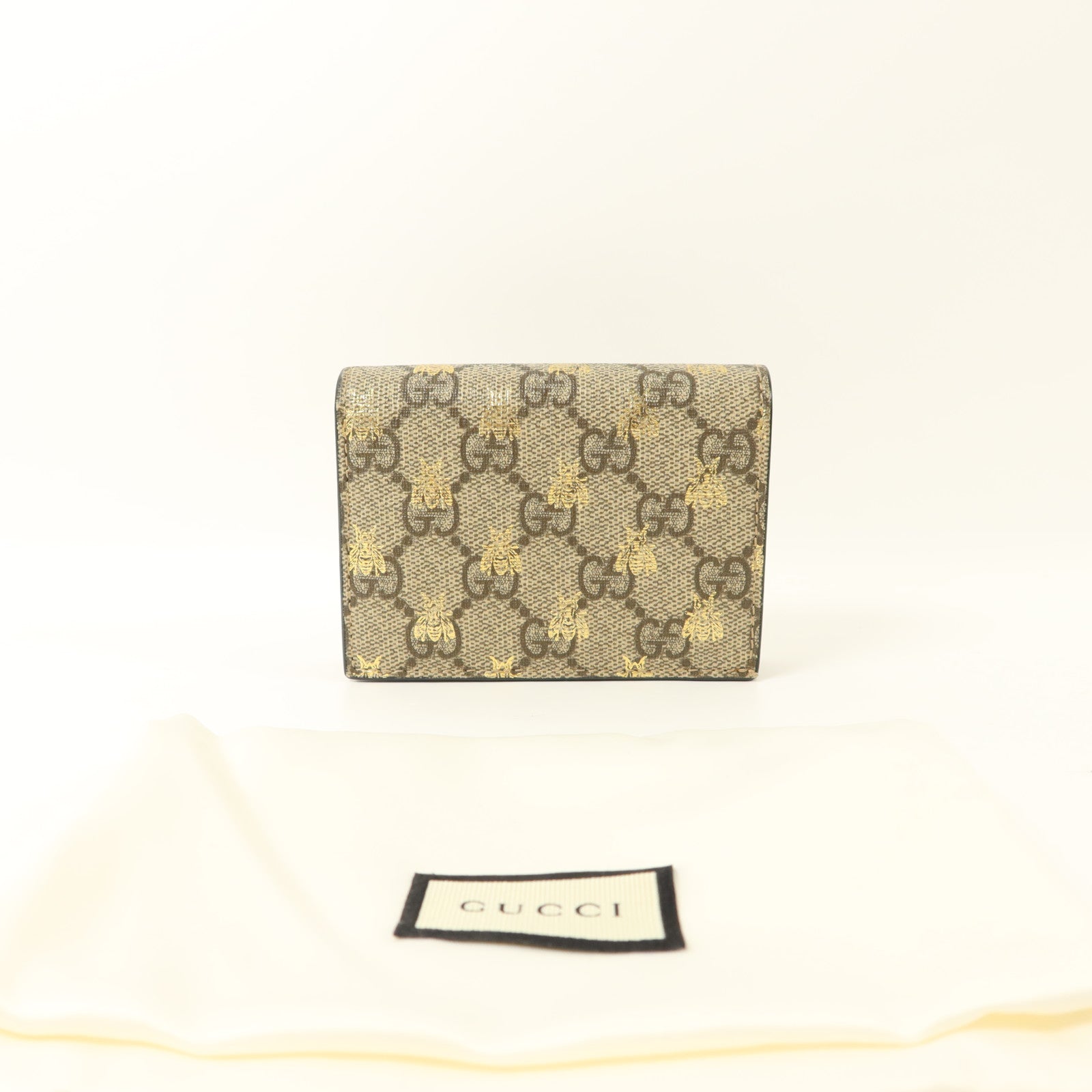 GUCCI Gucci Gg Ghw Gg Supreme Bees Folded Wallet Coated Canvas/Calfskin Leather Beige image 10