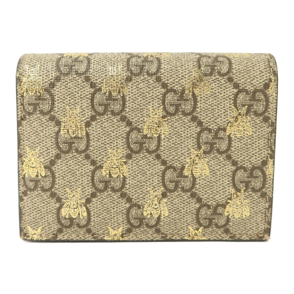 GUCCI Gucci Gg Ghw Gg Supreme Bees Folded Wallet Coated Canvas/Calfskin Leather Beige image 1