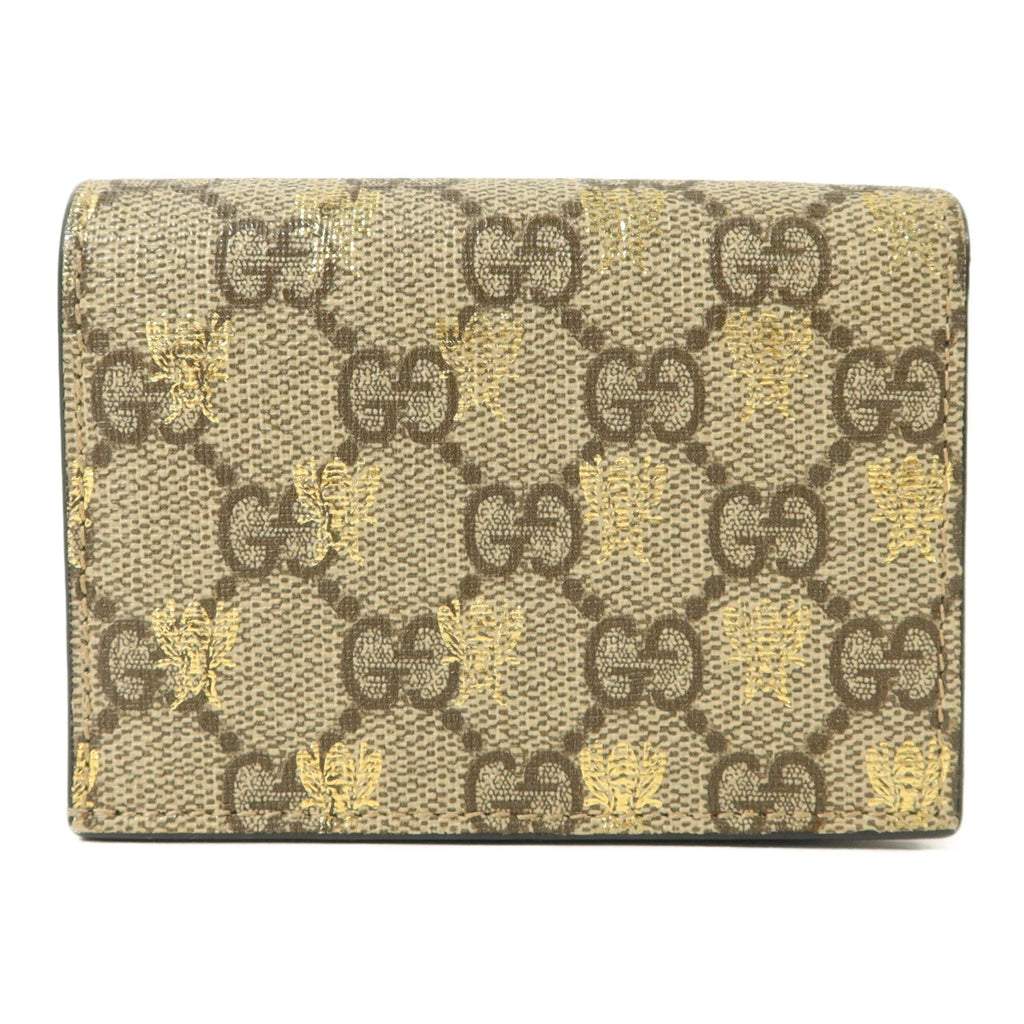 GUCCI Gucci Gg Ghw Gg Supreme Bees Folded Wallet Coated Canvas/Calfskin Leather Beige image 2