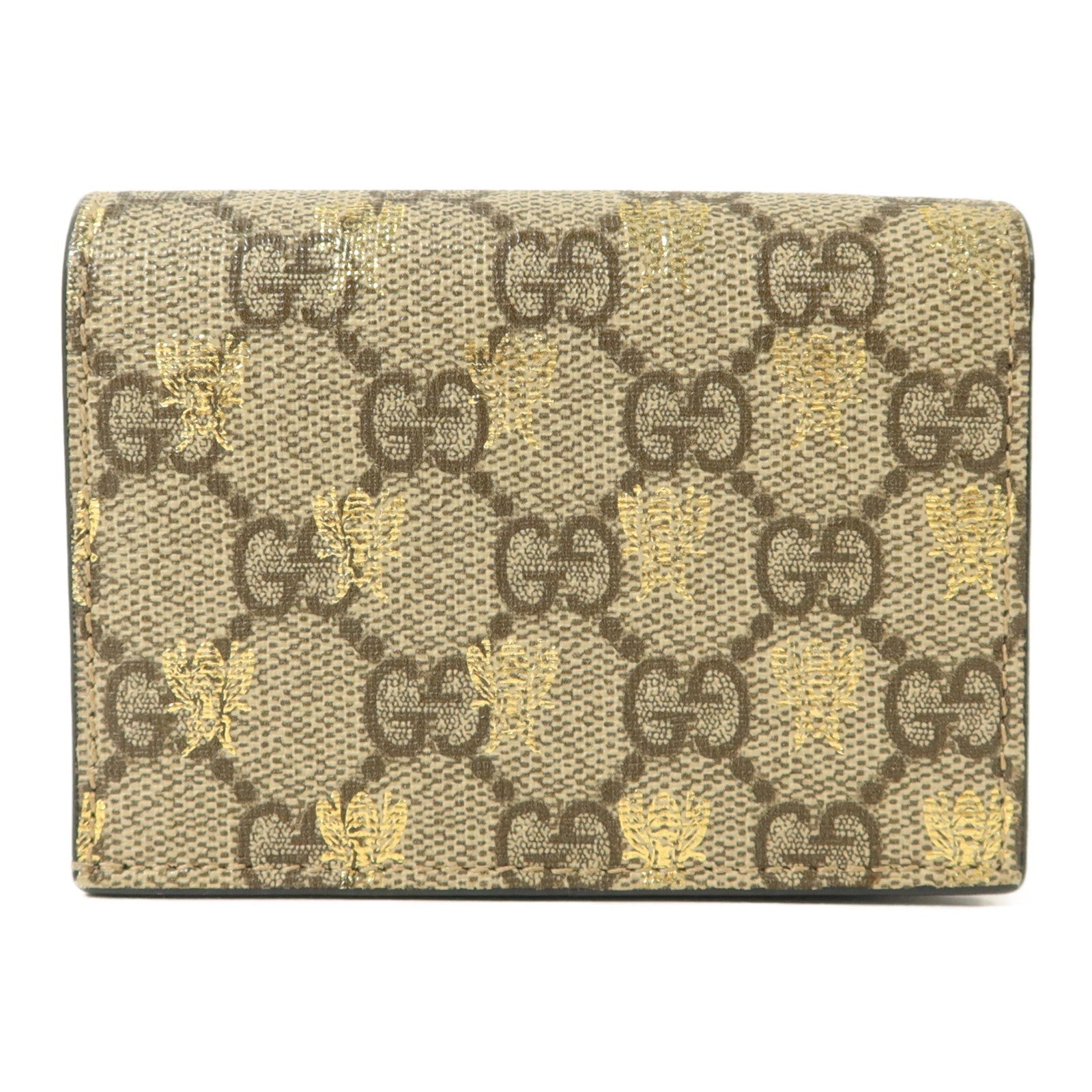 GUCCI Gucci Gg Ghw Gg Supreme Bees Folded Wallet Coated Canvas/Calfskin Leather Beige image 2