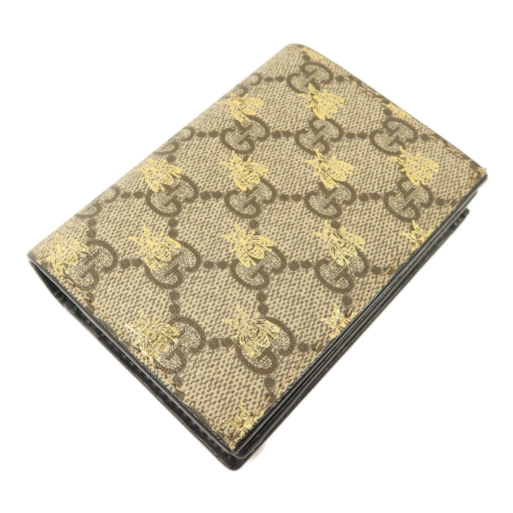 GUCCI Gucci Gg Ghw Gg Supreme Bees Folded Wallet Coated Canvas/Calfskin Leather Beige image 3