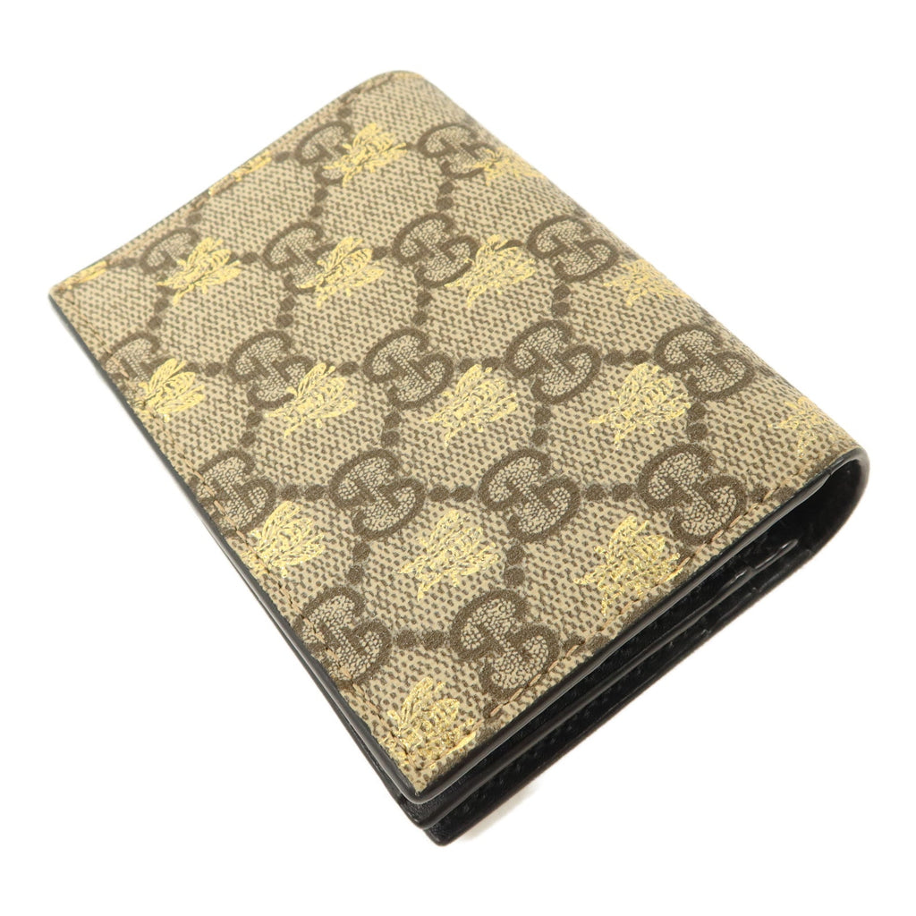 GUCCI Gucci Gg Ghw Gg Supreme Bees Folded Wallet Coated Canvas/Calfskin Leather Beige image 4