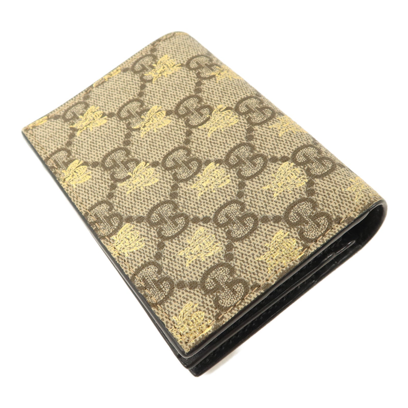GUCCI Gucci Gg Ghw Gg Supreme Bees Folded Wallet Coated Canvas/Calfskin Leather Beige image 4