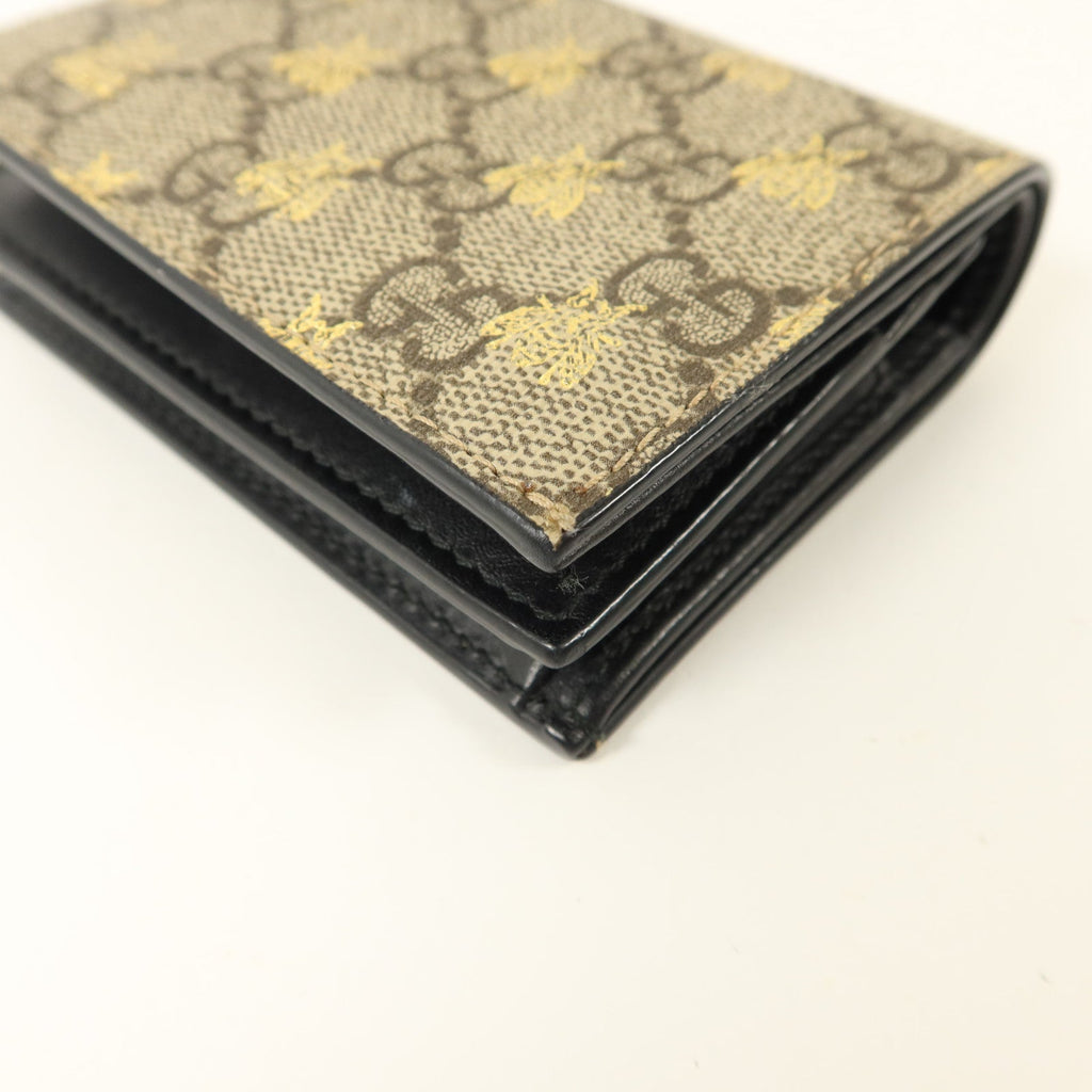 GUCCI Gucci Gg Ghw Gg Supreme Bees Folded Wallet Coated Canvas/Calfskin Leather Beige image 12