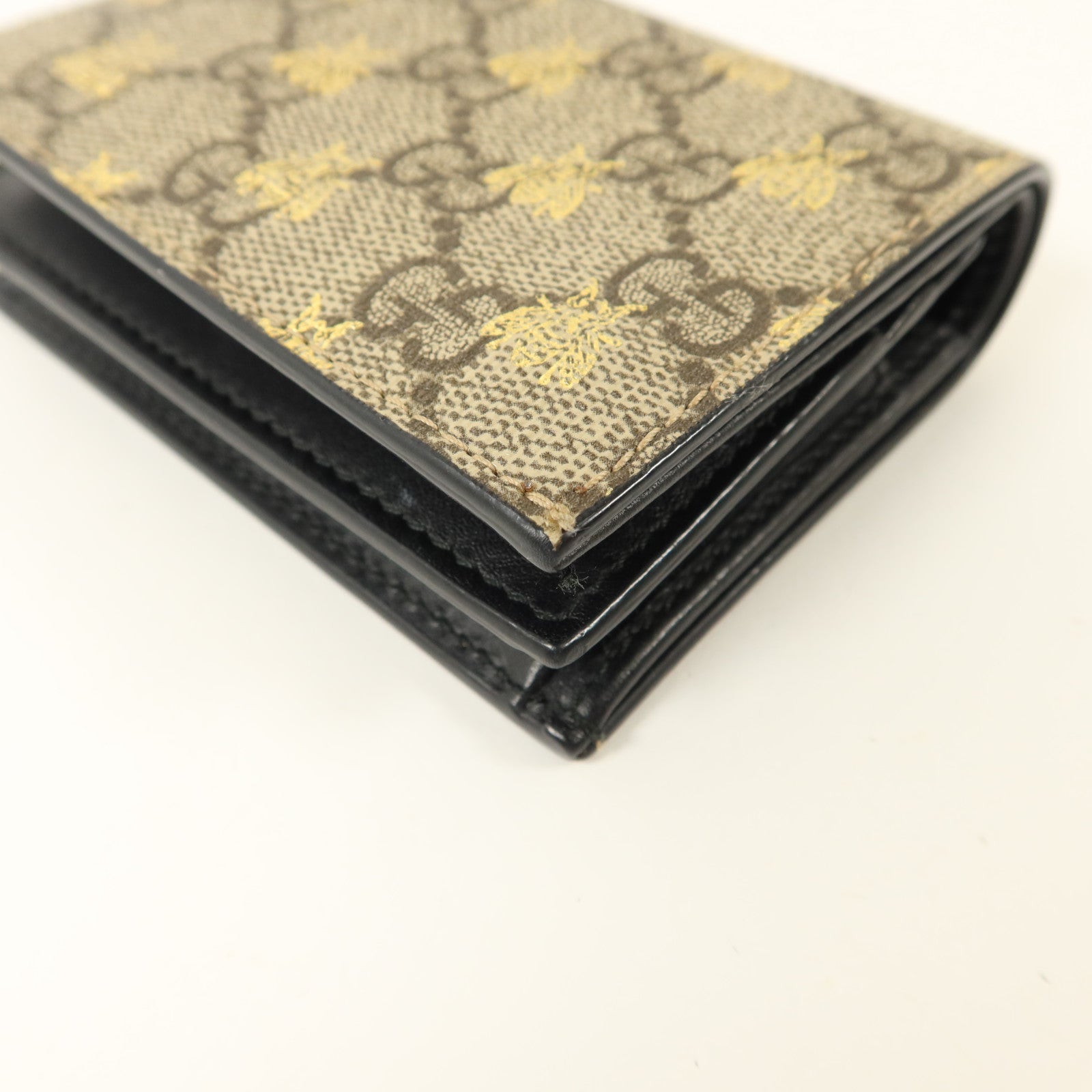 GUCCI Gucci Gg Ghw Gg Supreme Bees Folded Wallet Coated Canvas/Calfskin Leather Beige image 12
