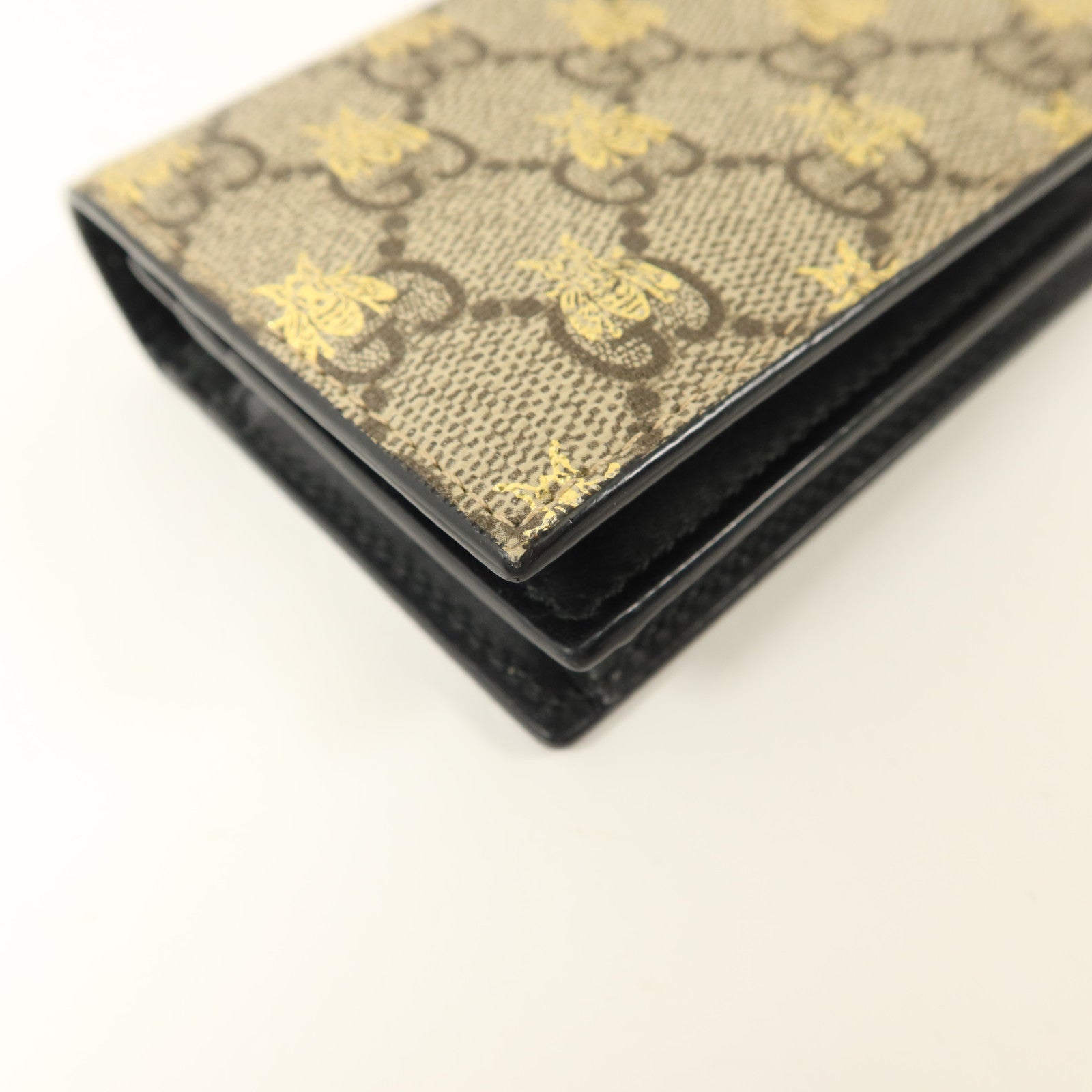 GUCCI Gucci Gg Ghw Gg Supreme Bees Folded Wallet Coated Canvas/Calfskin Leather Beige image 13