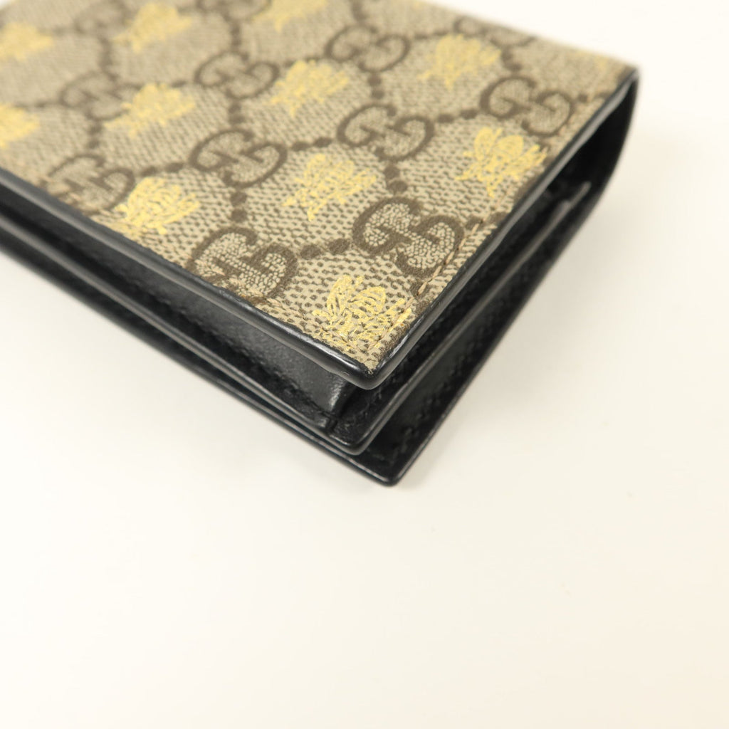 GUCCI Gucci Gg Ghw Gg Supreme Bees Folded Wallet Coated Canvas/Calfskin Leather Beige image 14