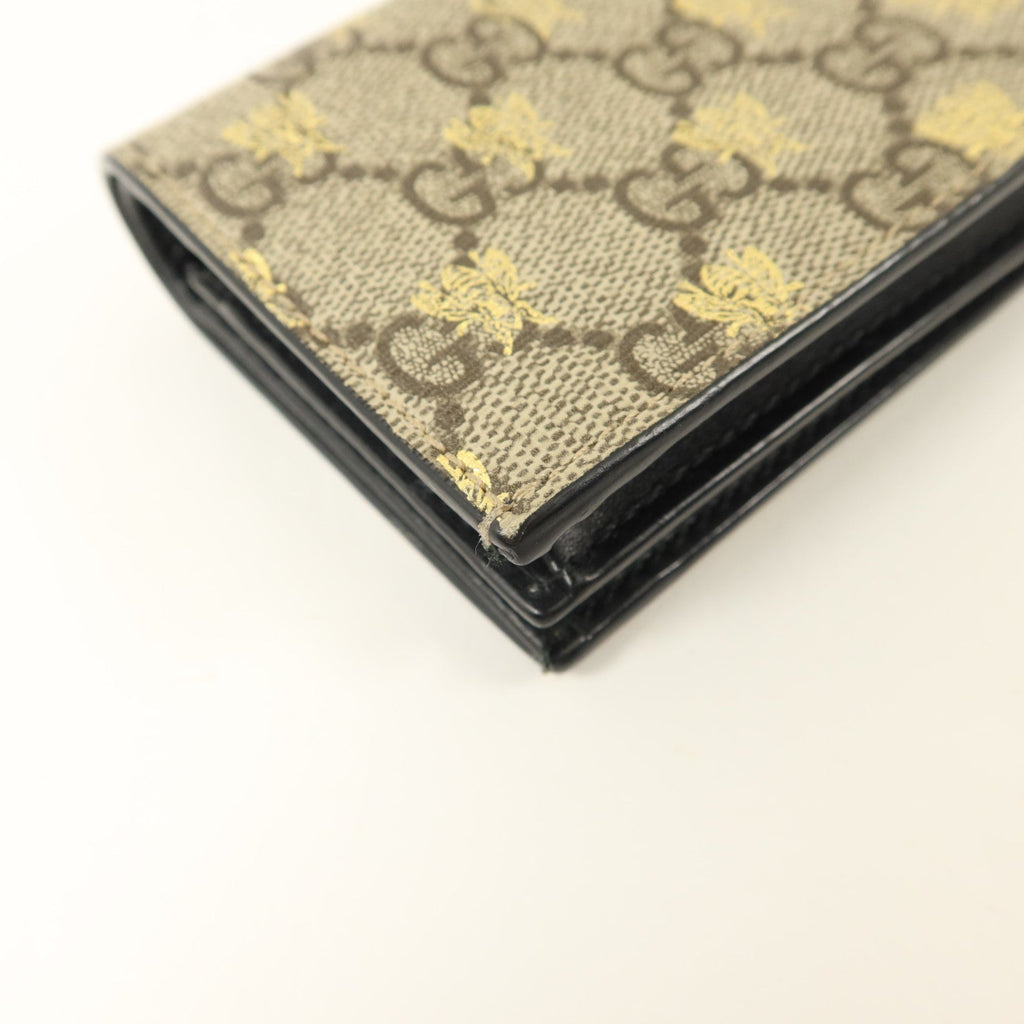 GUCCI Gucci Gg Ghw Gg Supreme Bees Folded Wallet Coated Canvas/Calfskin Leather Beige image 15