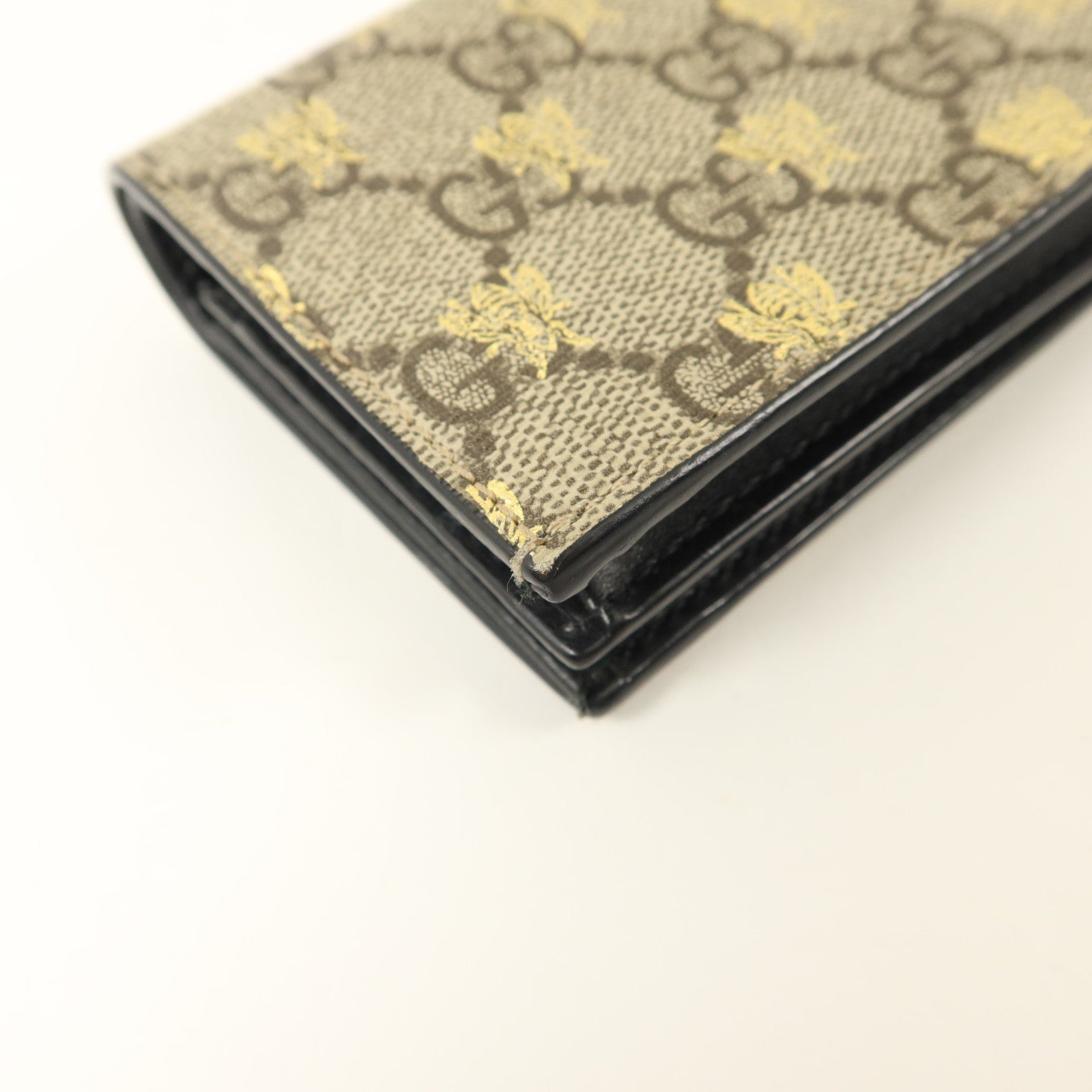 GUCCI Gucci Gg Ghw Gg Supreme Bees Folded Wallet Coated Canvas/Calfskin Leather Beige image 15