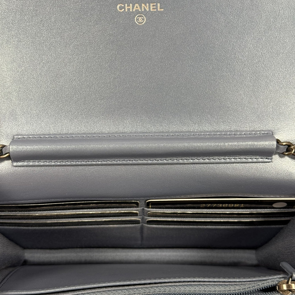 Chanel Vintage Iridescent Quilted Lambskin Flap Crossbody Bag