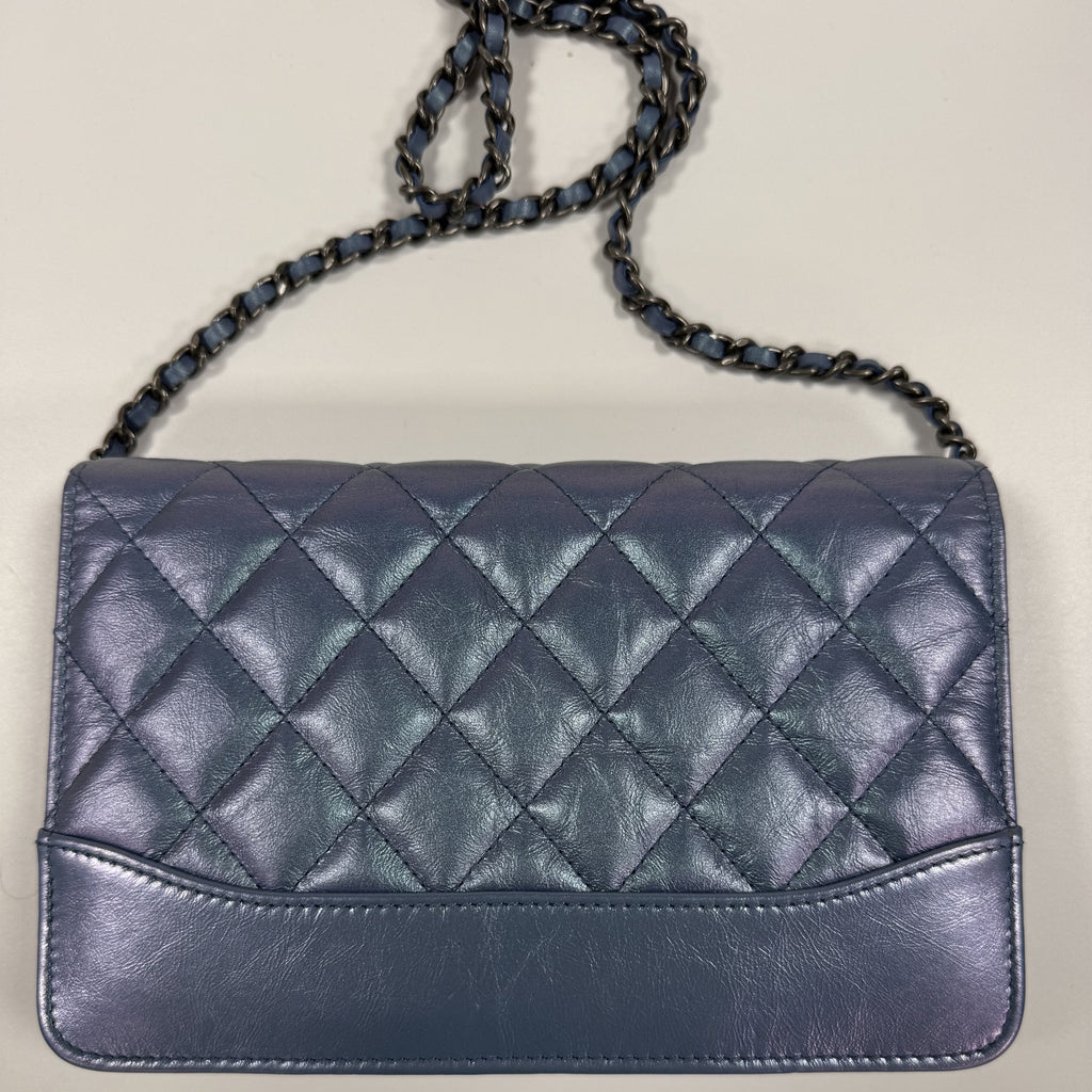 Chanel Vintage Iridescent Quilted Lambskin Flap Crossbody Bag