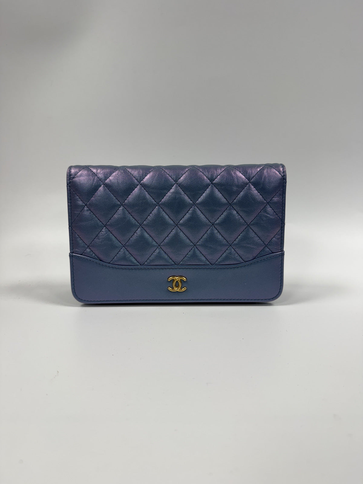 Chanel Vintage Iridescent Quilted Lambskin Flap Crossbody Bag