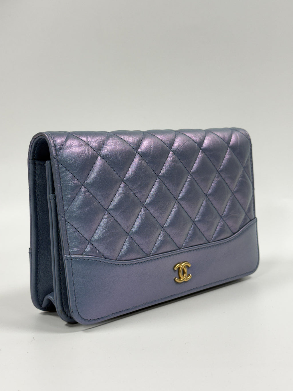 Chanel Vintage Iridescent Quilted Lambskin Flap Crossbody Bag