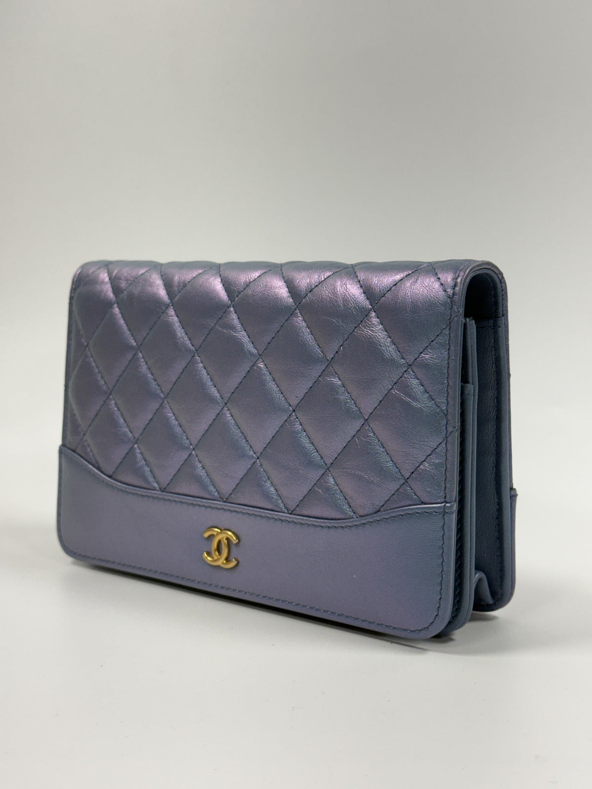Chanel Vintage Iridescent Quilted Lambskin Flap Crossbody Bag
