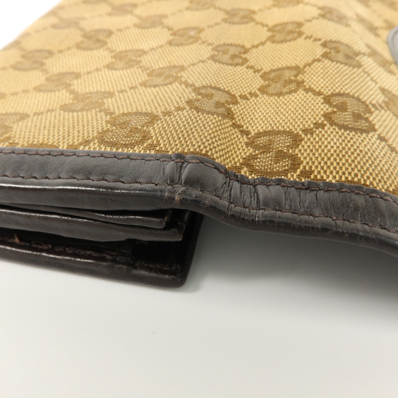 GUCCI Gucci Gg Ghw Long Wallet 282431 Gg Canvas Calfskin Leather Brown image 15