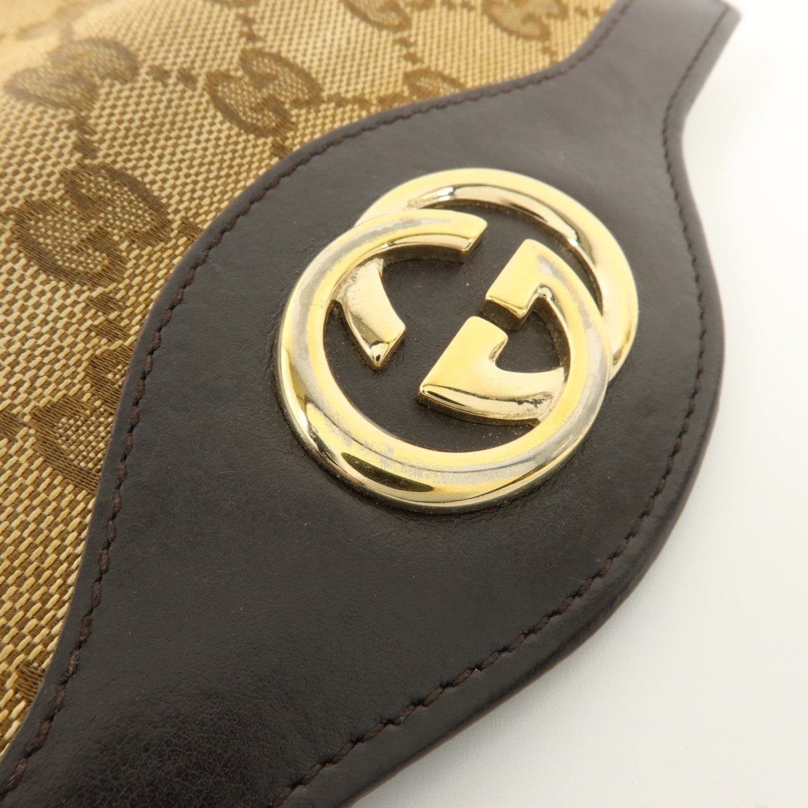 GUCCI Gucci Gg Ghw Long Wallet 282431 Gg Canvas Calfskin Leather Brown image 10