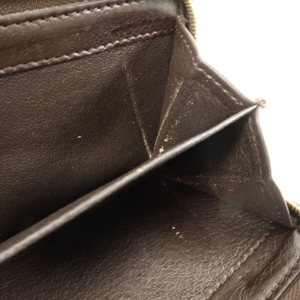 GUCCI Gucci Gg Ghw Long Wallet 282431 Gg Canvas Calfskin Leather Brown image 18