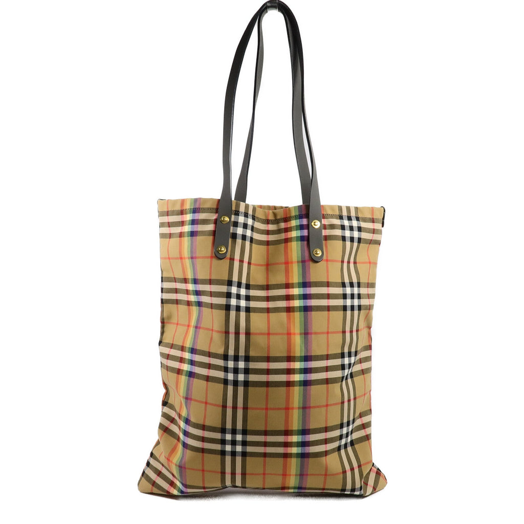 BURBERRY Burberry Ghw Rainbow Shopper Tote Bag 4077215 Nylon Brown image 1