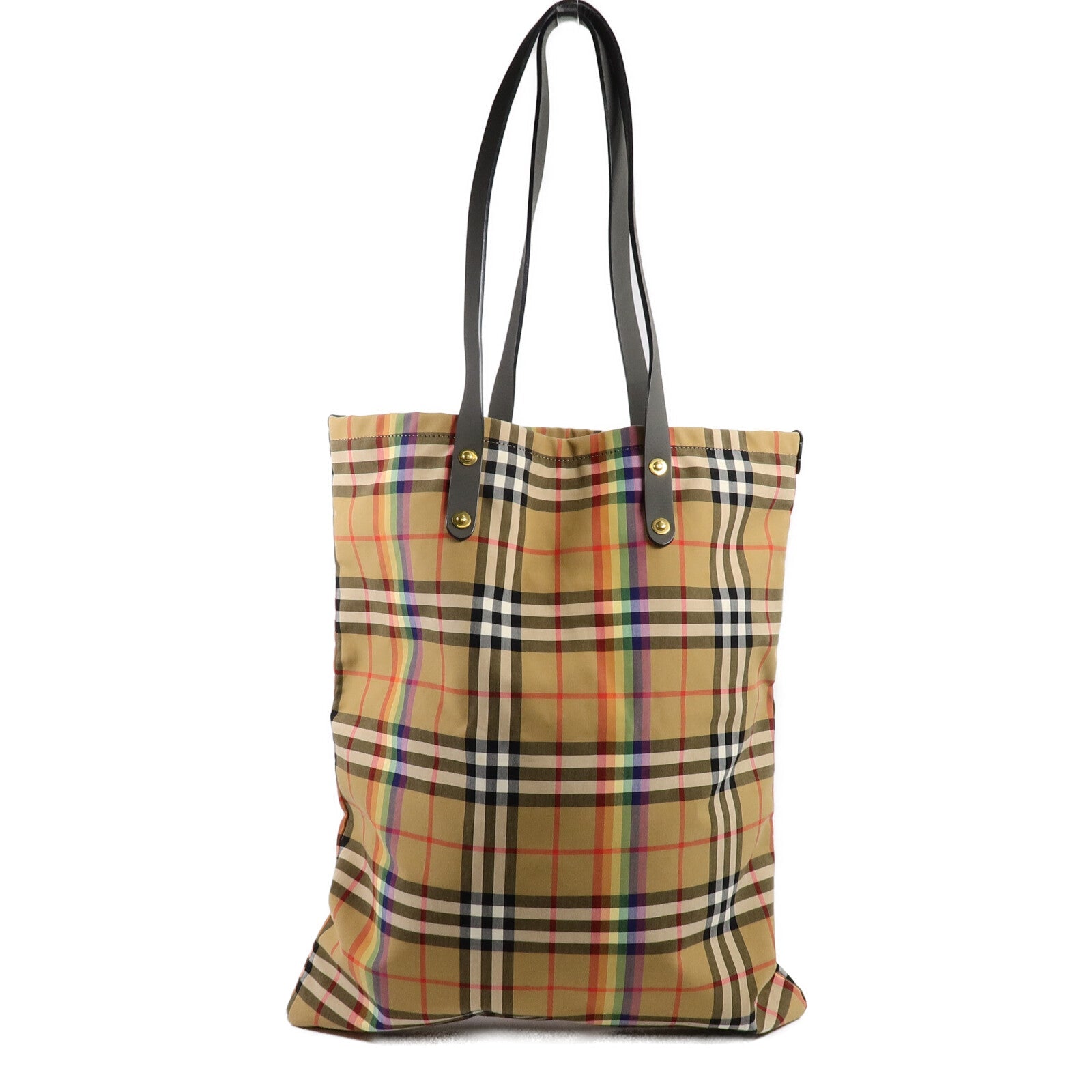 BURBERRY Burberry Ghw Rainbow Shopper Tote Bag 4077215 Nylon Brown image 1