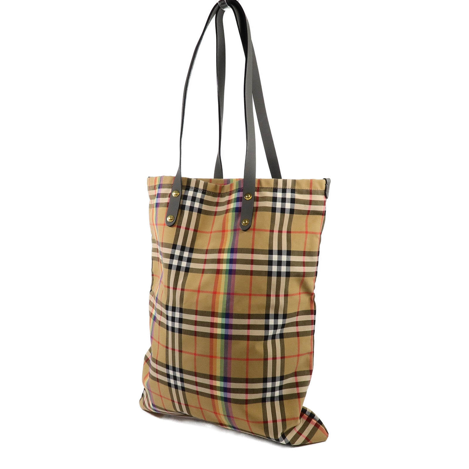 BURBERRY Burberry Ghw Rainbow Shopper Tote Bag 4077215 Nylon Brown image 3