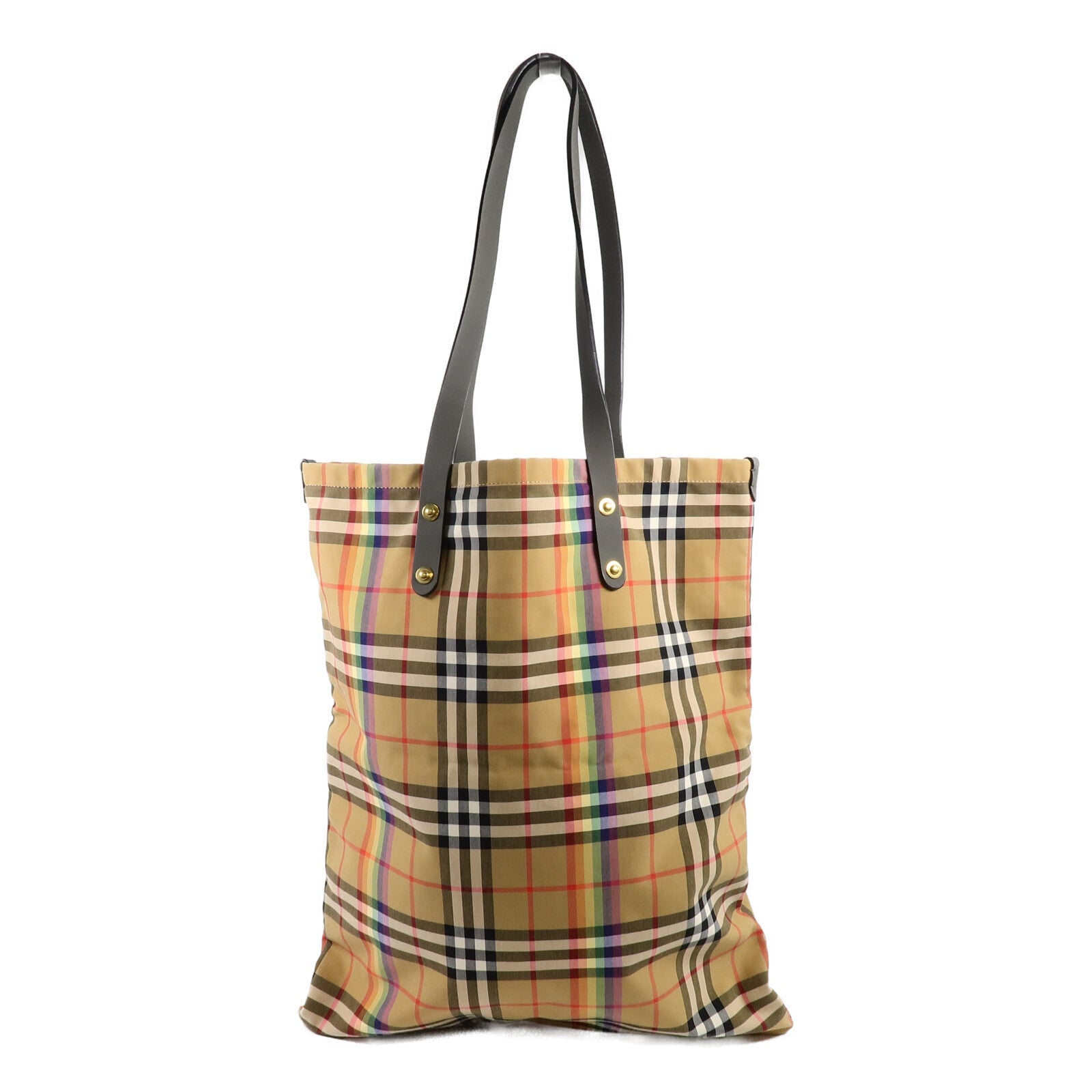 BURBERRY Burberry Ghw Rainbow Shopper Tote Bag 4077215 Nylon Brown image 2