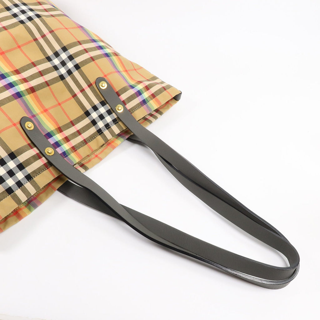 BURBERRY Burberry Ghw Rainbow Shopper Tote Bag 4077215 Nylon Brown image 9