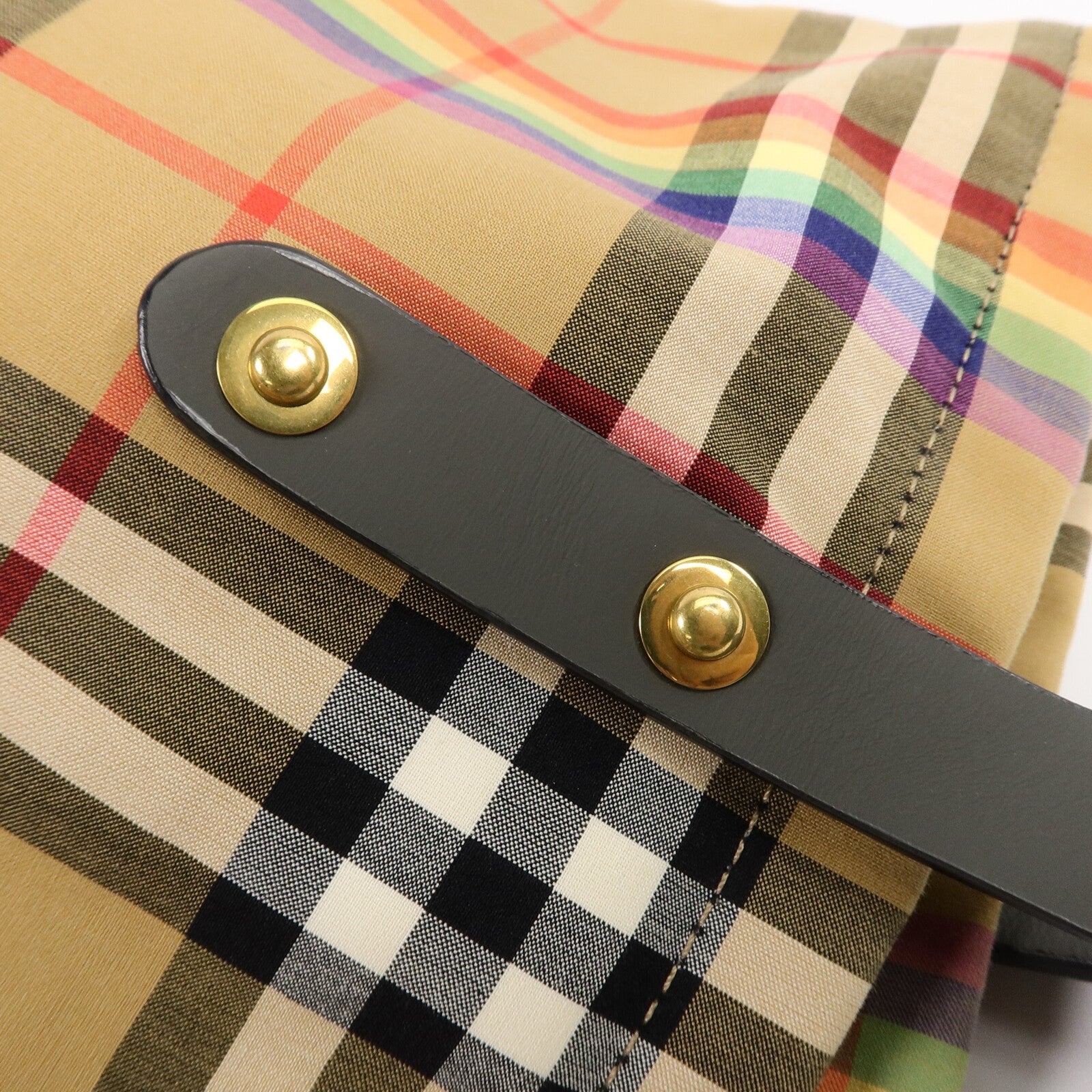 BURBERRY Burberry Ghw Rainbow Shopper Tote Bag 4077215 Nylon Brown image 7