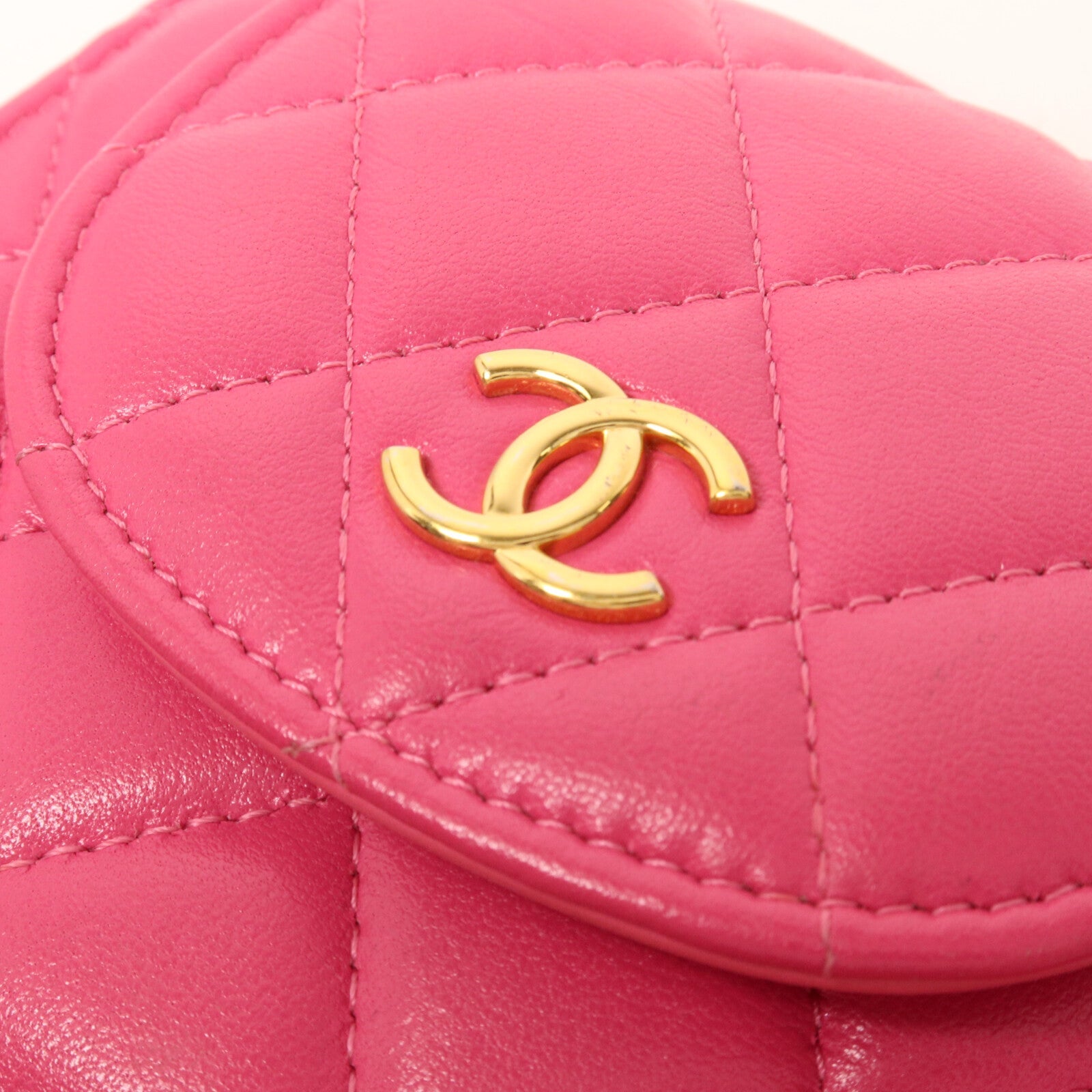 CHANEL Chanel Cc Ghw Card Holder Chain Shoulder Bag Ap3002 Calfskin Leather Pink image 11