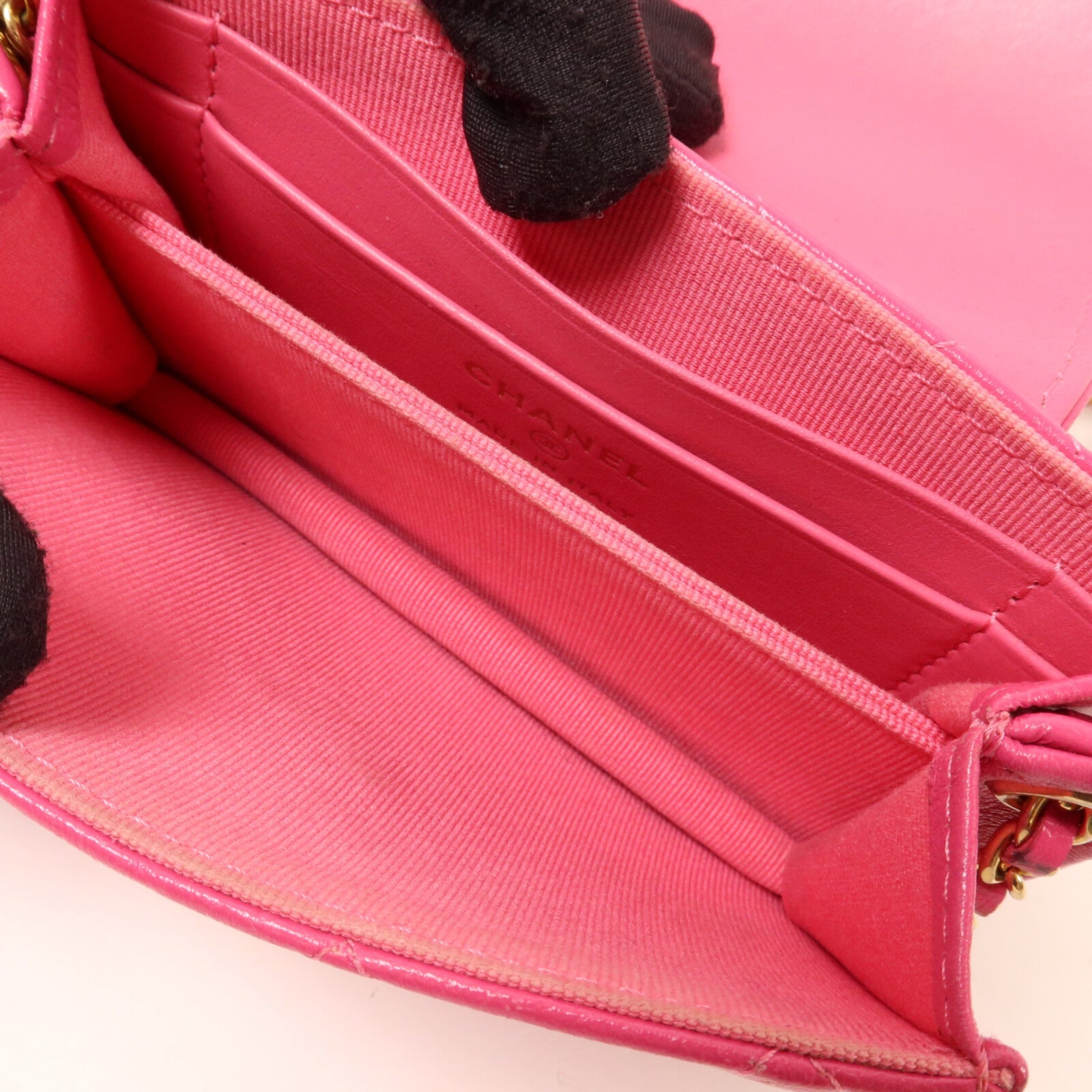 CHANEL Chanel Cc Ghw Card Holder Chain Shoulder Bag Ap3002 Calfskin Leather Pink image 5
