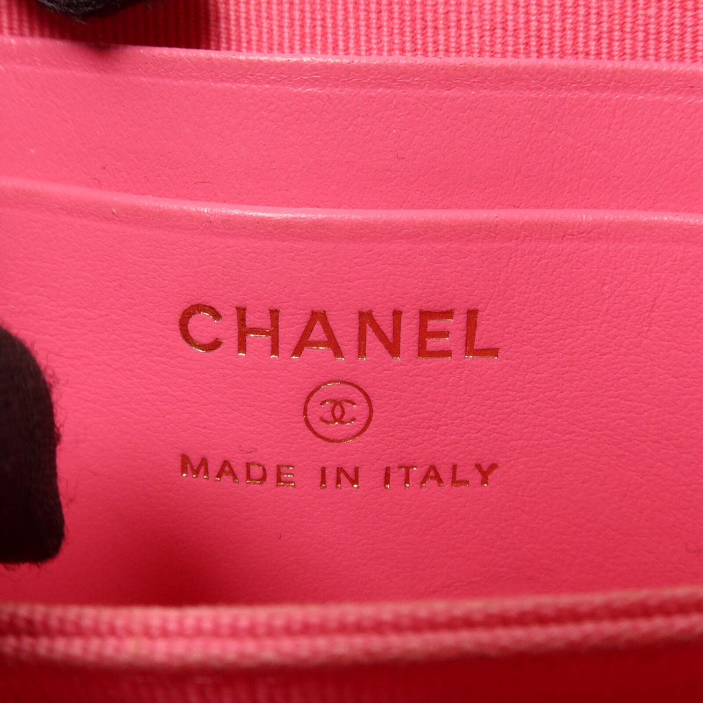 CHANEL Chanel Cc Ghw Card Holder Chain Shoulder Bag Ap3002 Calfskin Leather Pink image 6