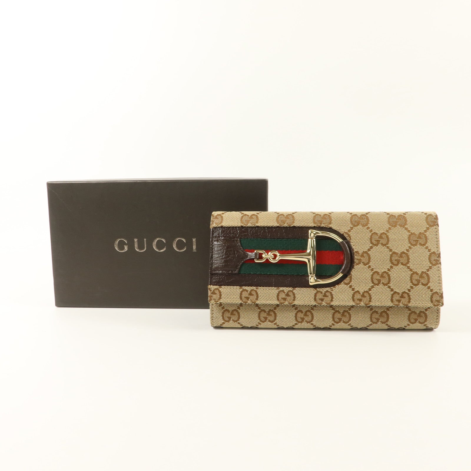 GUCCI Gucci Gg Ghw Vintage Web Horsebit Long Trifold Wallet 138032 Gg Canvas Brown image 9