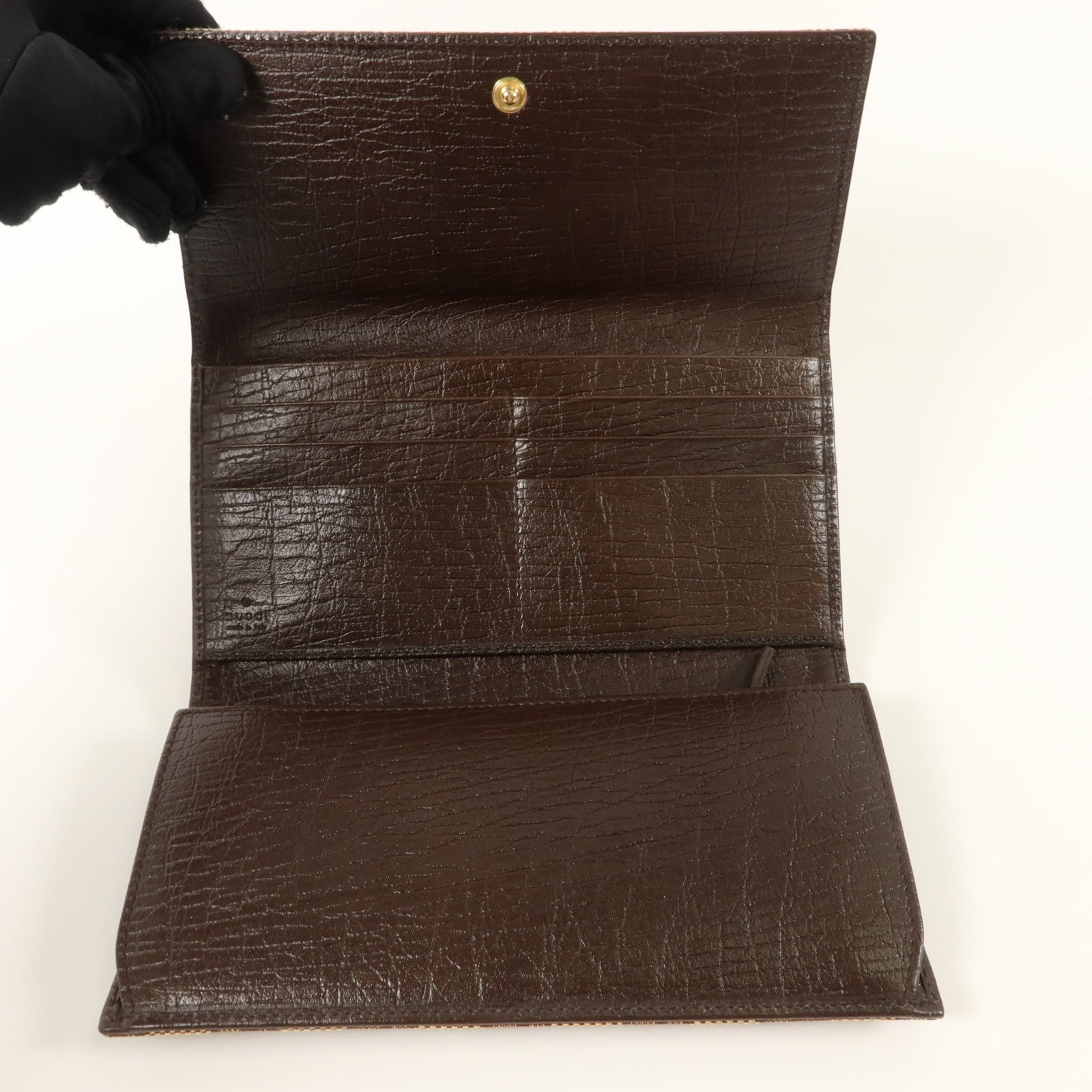 GUCCI Gucci Gg Ghw Vintage Web Horsebit Long Trifold Wallet 138032 Gg Canvas Brown image 5